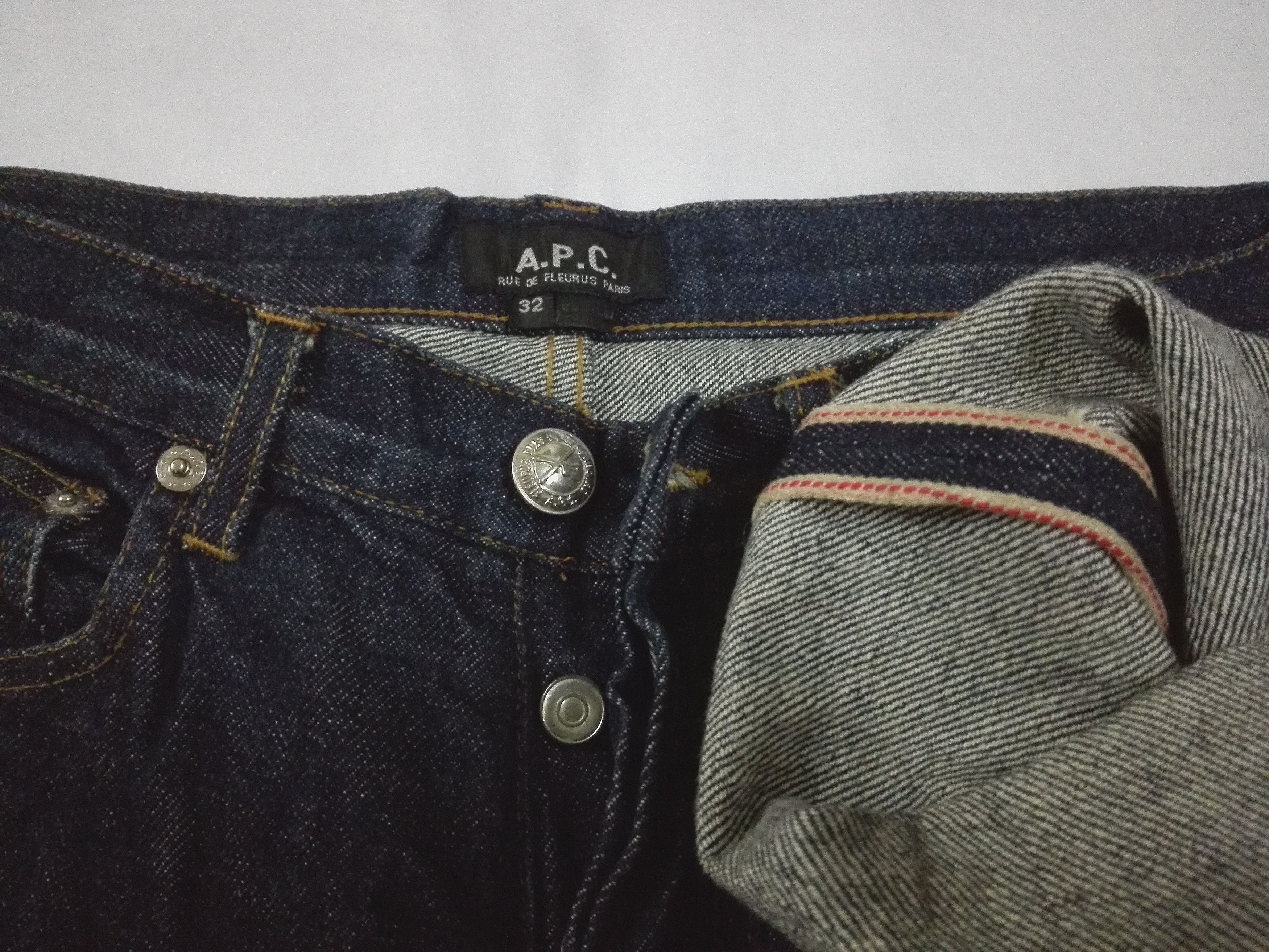 A.P.C. A.P.C. APC Mens Selvedge Dark Blue Jeans Indigo Size US 30 / EU 46 - 3 Thumbnail