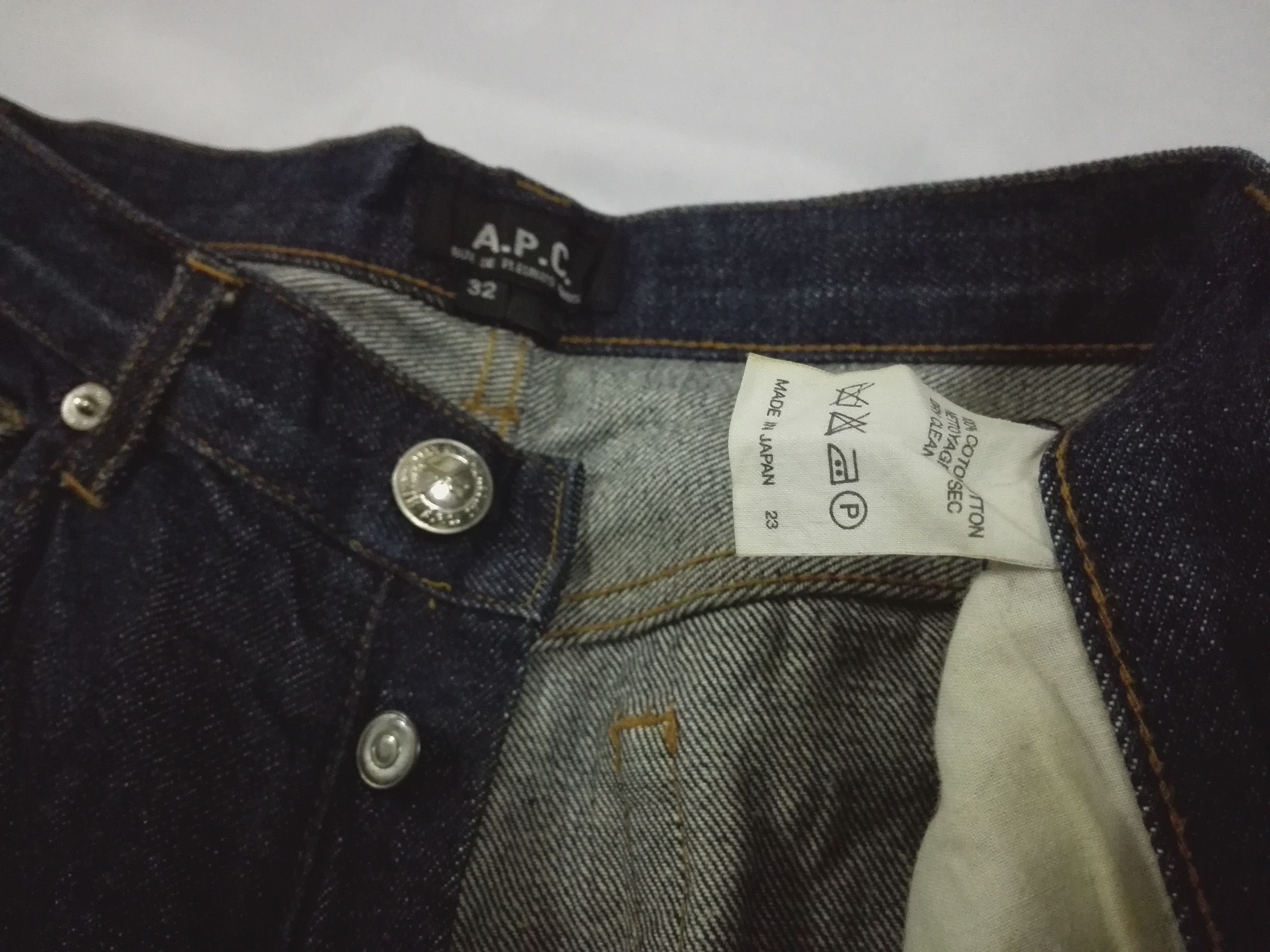 A.P.C. A.P.C. APC Mens Selvedge Dark Blue Jeans Indigo Size US 30 / EU 46 - 5 Thumbnail
