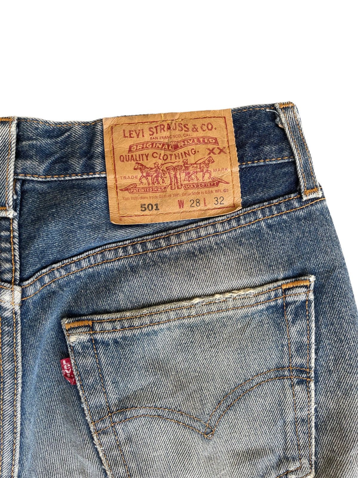 Levi's 🛠 Vintage Levi’s 501 Distressed Denim Jeans Japan Size US 28 / EU 44 - 12 Thumbnail