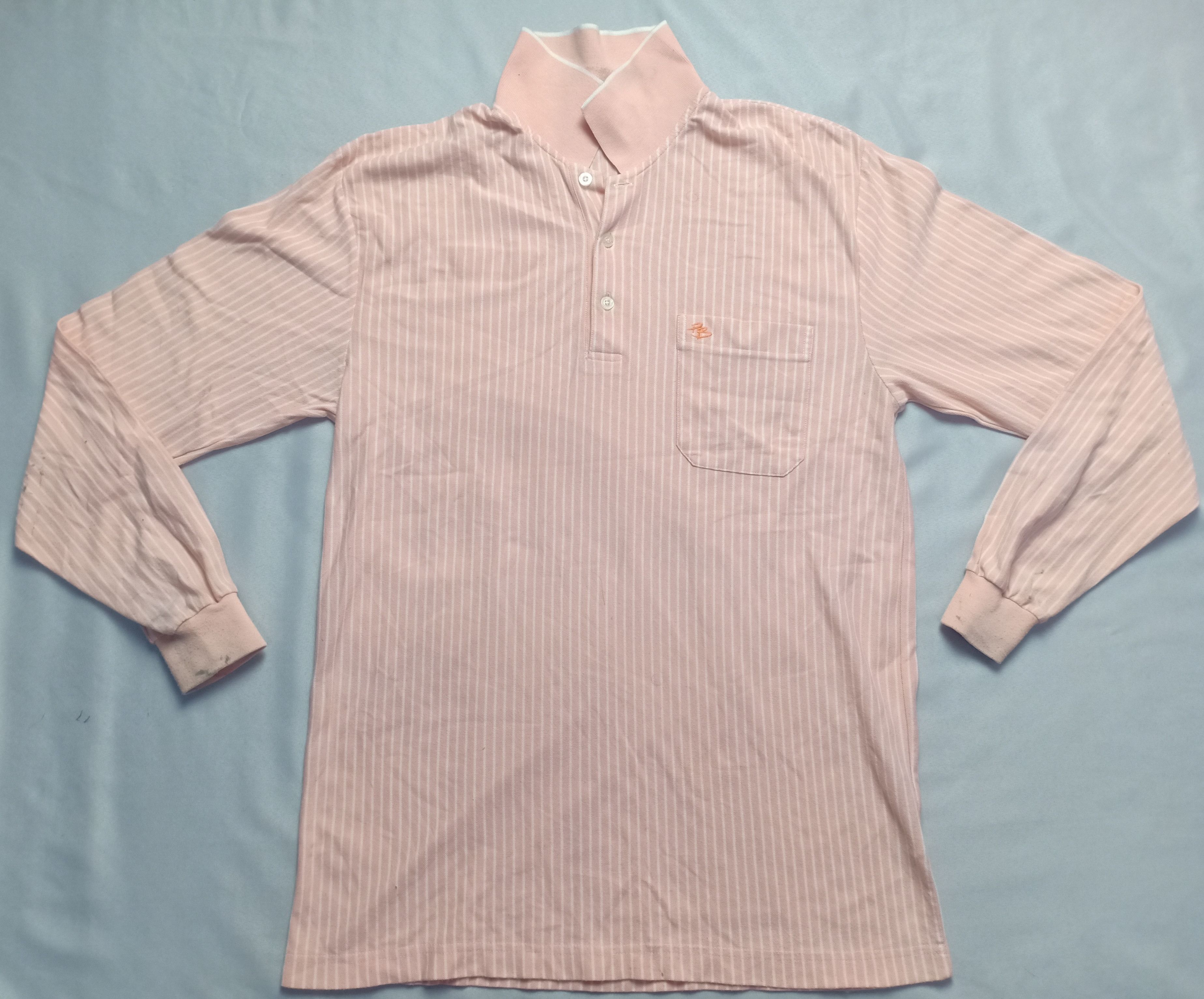 Pierre Balmain Pierre Balmain Long Sleeve Striped Classic Polo Tee Size US M / EU 48-50 / 2 - 2 Thumbnail
