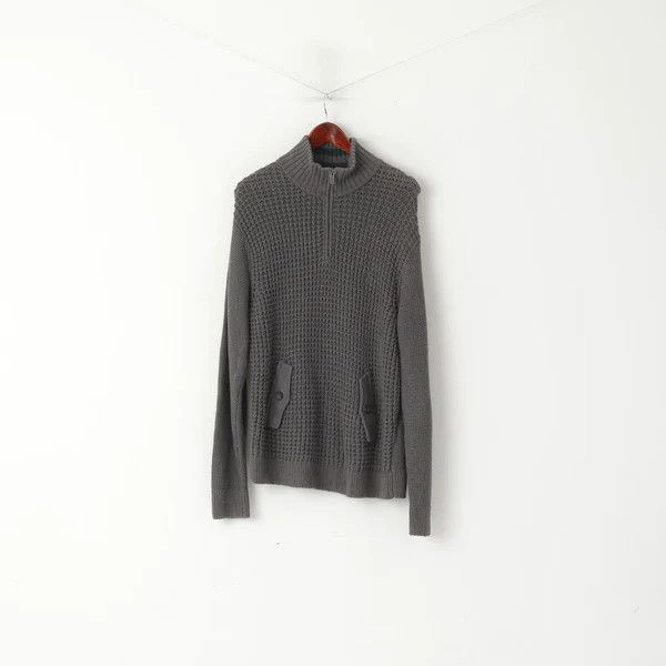 Original Penguin Original Penguin Men L Jumper Grey Zip Neck Pockets 7226 Size US L / EU 52-54 / 3 - 2 Thumbnail