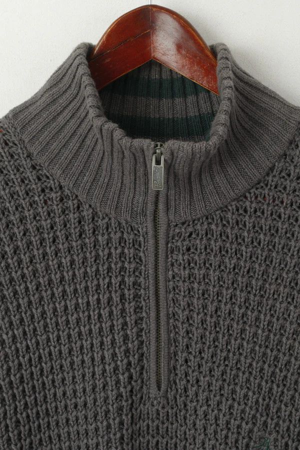 Original Penguin Original Penguin Men L Jumper Grey Zip Neck Pockets 7226 Size US L / EU 52-54 / 3 - 3 Thumbnail