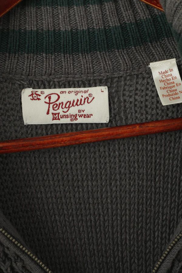 Original Penguin Original Penguin Men L Jumper Grey Zip Neck Pockets 7226 Size US L / EU 52-54 / 3 - 6 Thumbnail