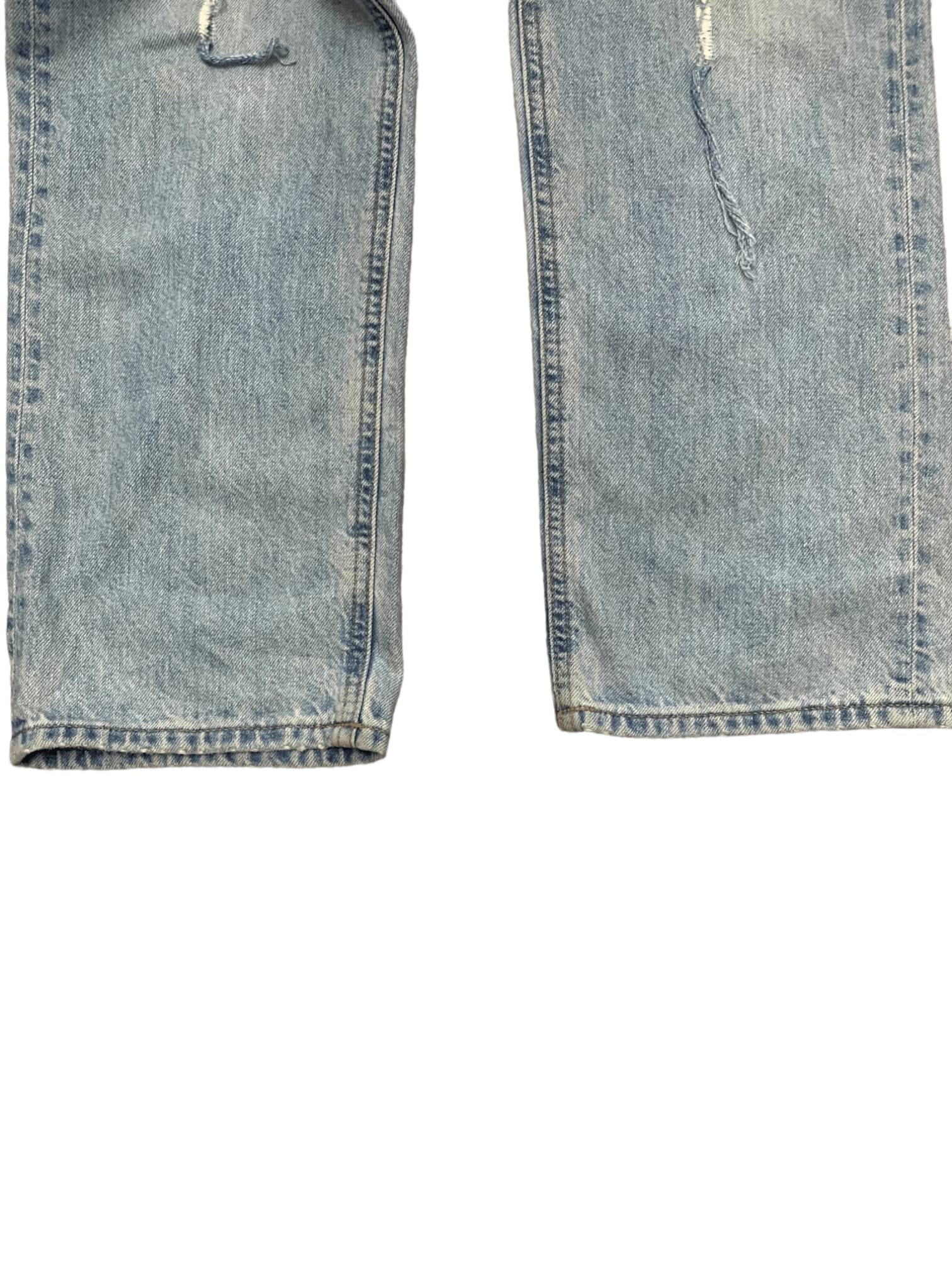 Japanese Brand × Uniqlo Vintage Uniqlo Blue Wash Distressed Ripped Loose Jeans Size 24" / US 00 / IT 34 - 10 Thumbnail