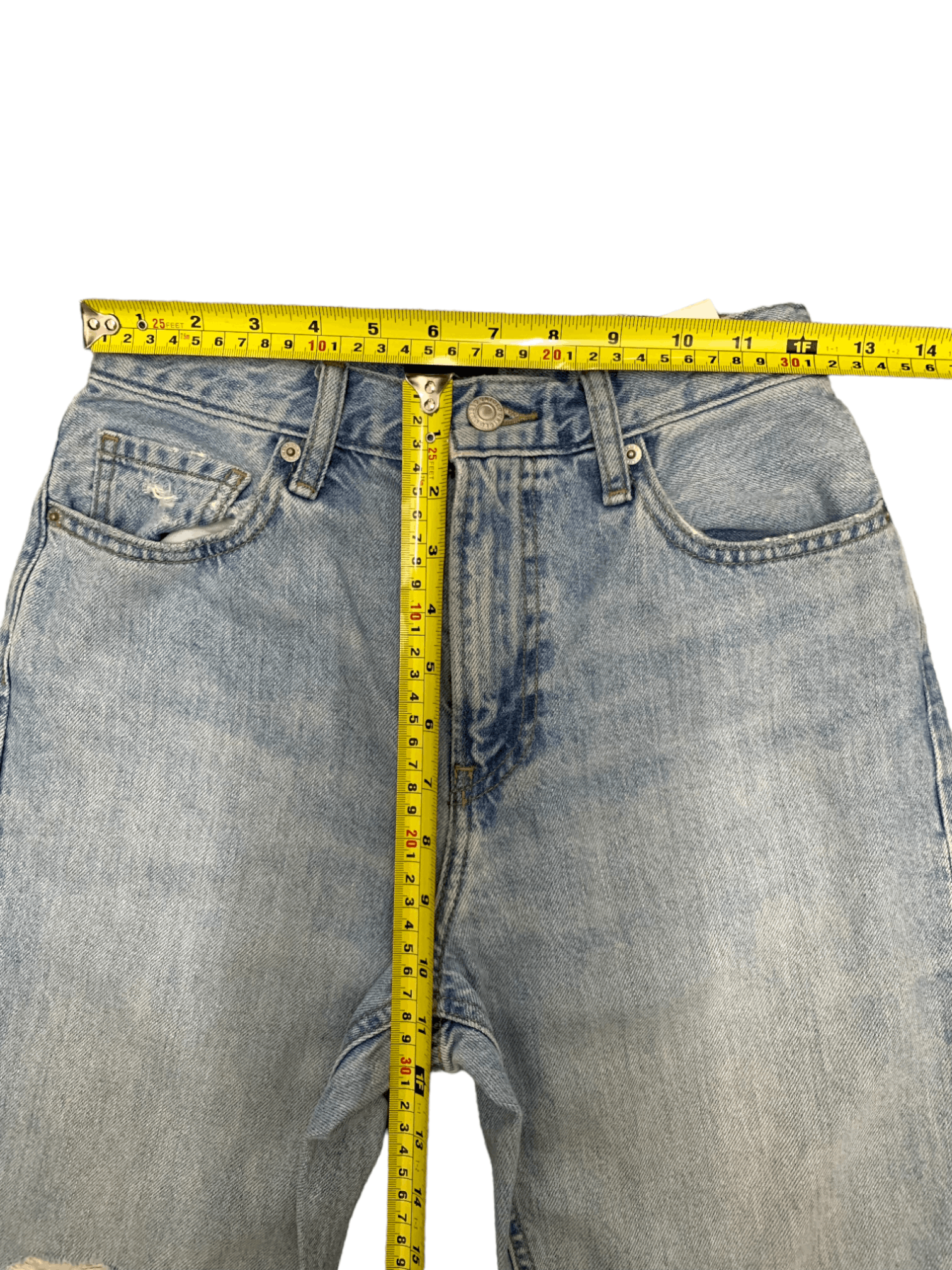 Japanese Brand × Uniqlo Vintage Uniqlo Blue Wash Distressed Ripped Loose Jeans Size 24" / US 00 / IT 34 - 13 Thumbnail