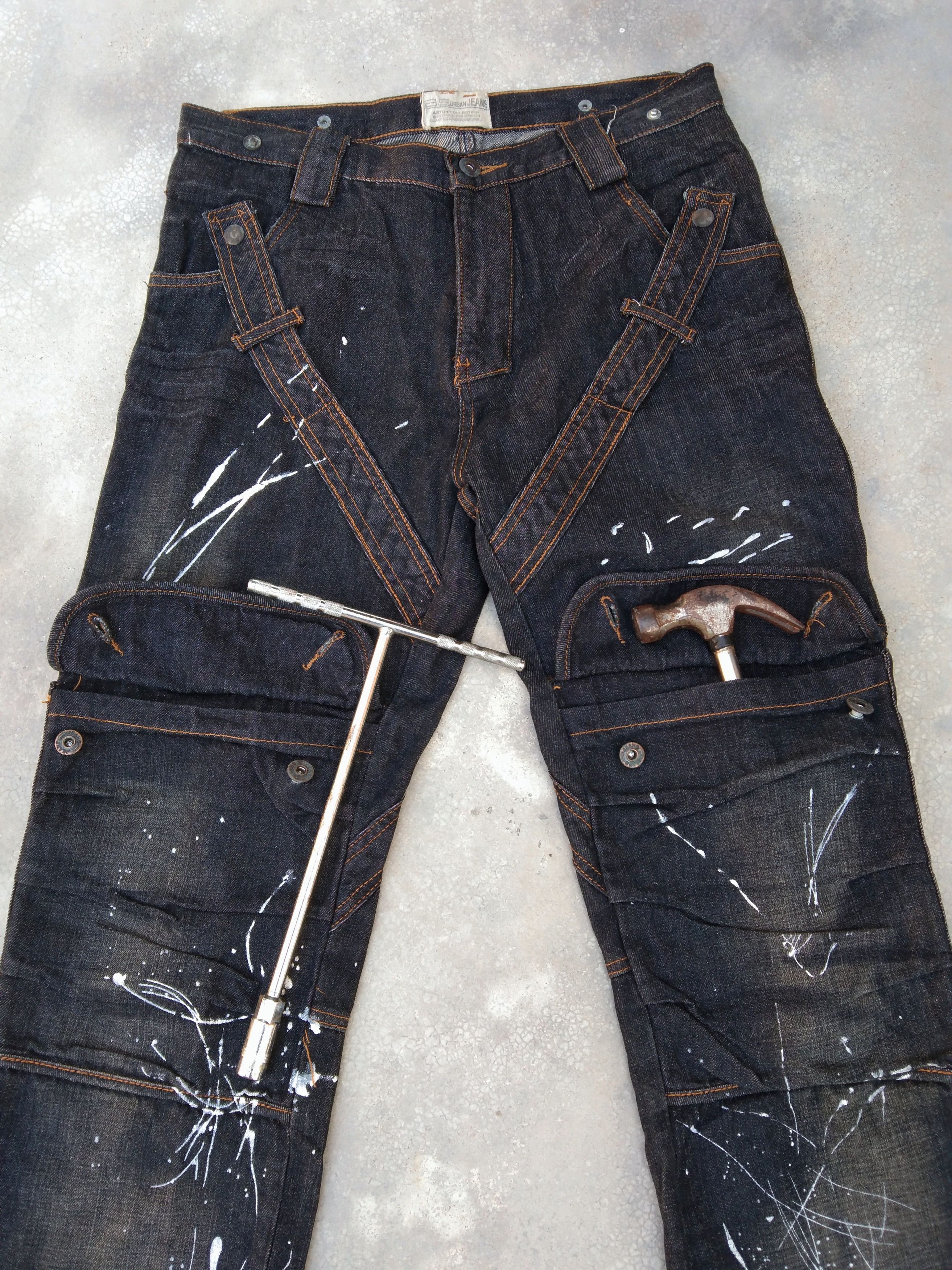 Japanese Brand × Jean × Vintage Vintage Painter Jeans Aston Collection Tactical Denim 31x32 Size US 31 - 7 Thumbnail
