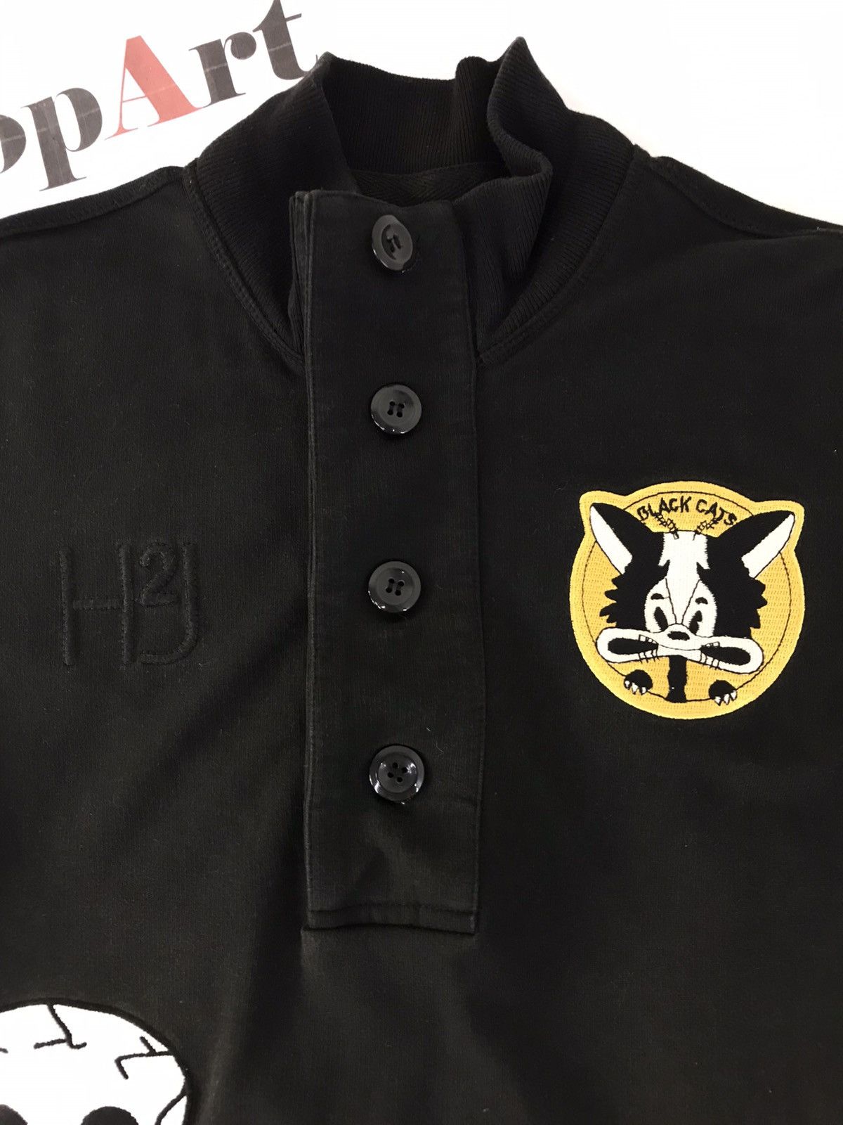 Vintage Vtg Sweatshirt Hydrogen Embroidery BlackCat X Skull Design Size US M / EU 48-50 / 2 - 5 Thumbnail