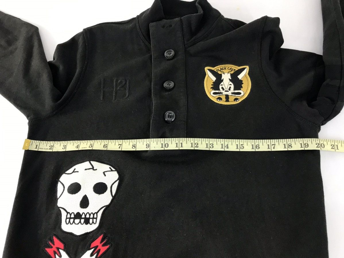 Vintage Vtg Sweatshirt Hydrogen Embroidery BlackCat X Skull Design Size US M / EU 48-50 / 2 - 10 Thumbnail