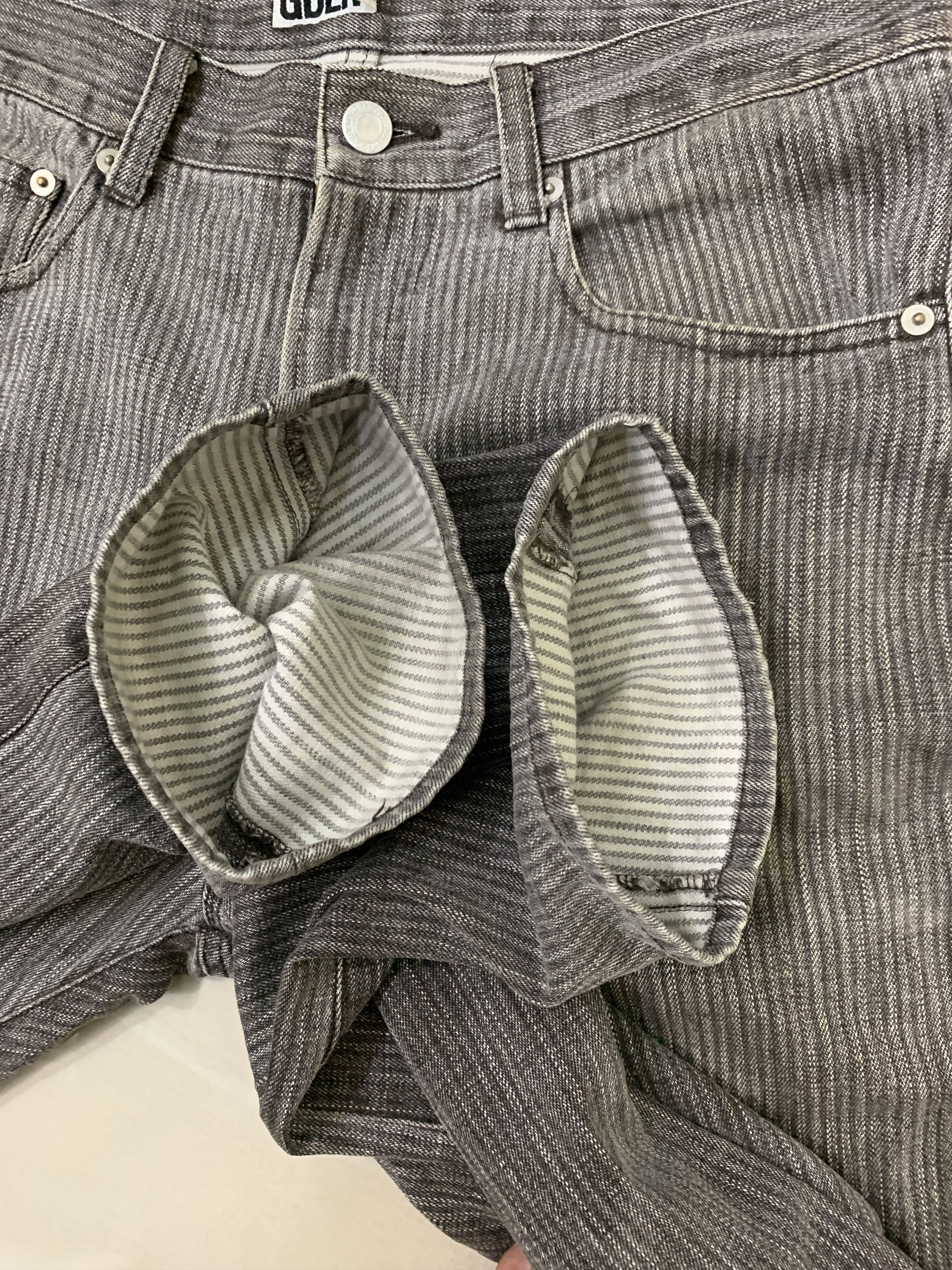Good Enough × Hiroshi Fujiwara × Japanese Brand Goodenough Pants Jeans GDEH Hickory Stripe Straight Leg Size US 34 / EU 50 - 9 Thumbnail