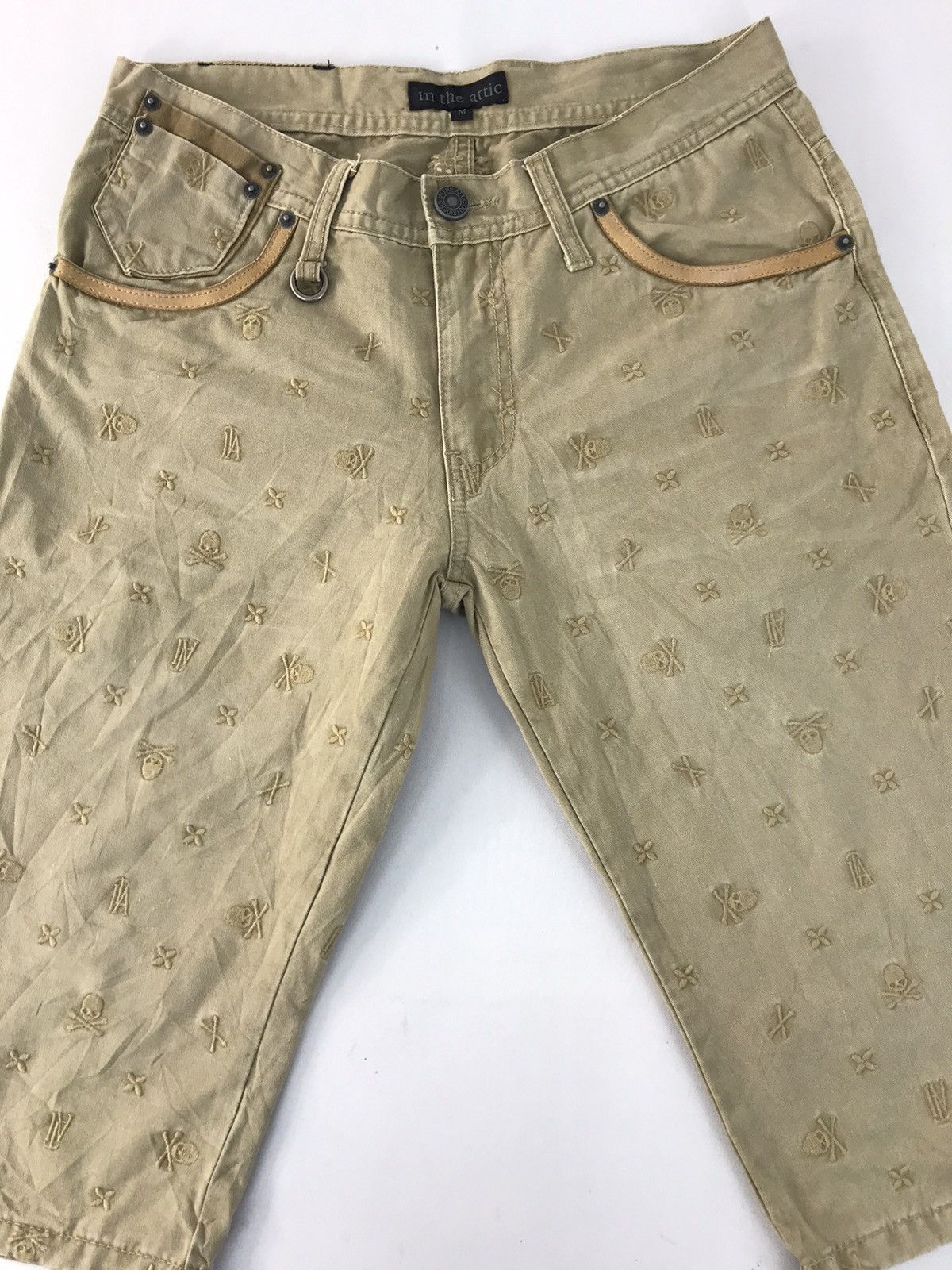 In The Attic × Japanese Brand In The Attic Outsiders Short Pant Embroidery Skull Size 31 Size US 31 - 3 Thumbnail