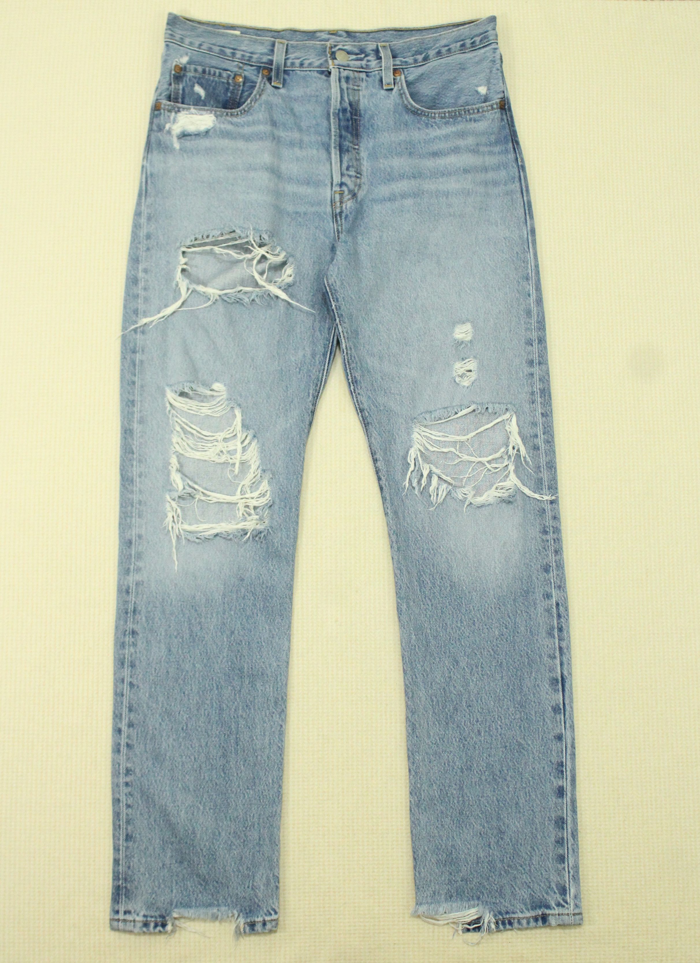 Levi's Distressed Destroy LEVIS 501 Denim Jeans Big E Non Selvedge Size US 30 / EU 46 - 10 Thumbnail