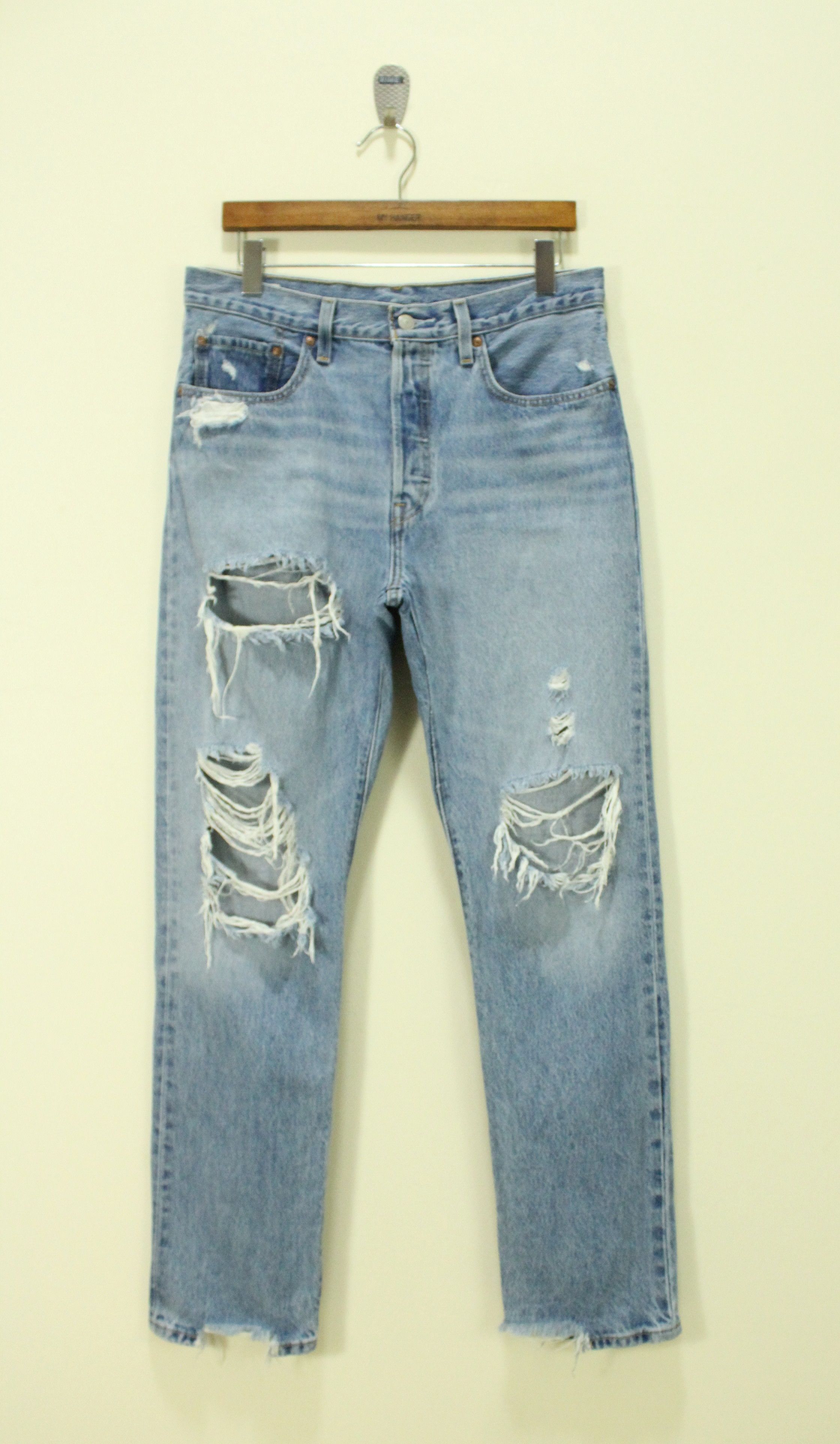 Levi's Distressed Destroy LEVIS 501 Denim Jeans Big E Non Selvedge Size US 30 / EU 46 - 1 Thumbnail