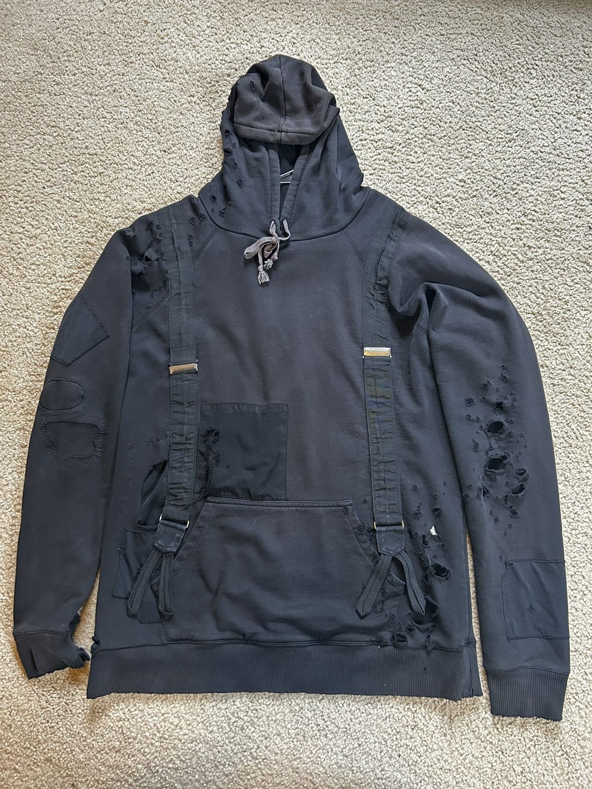 Greg Lauren RARE Greg Lauren Destroyed Suspender Hoodie Size US M / EU 48-50 / 2 - 14 Thumbnail