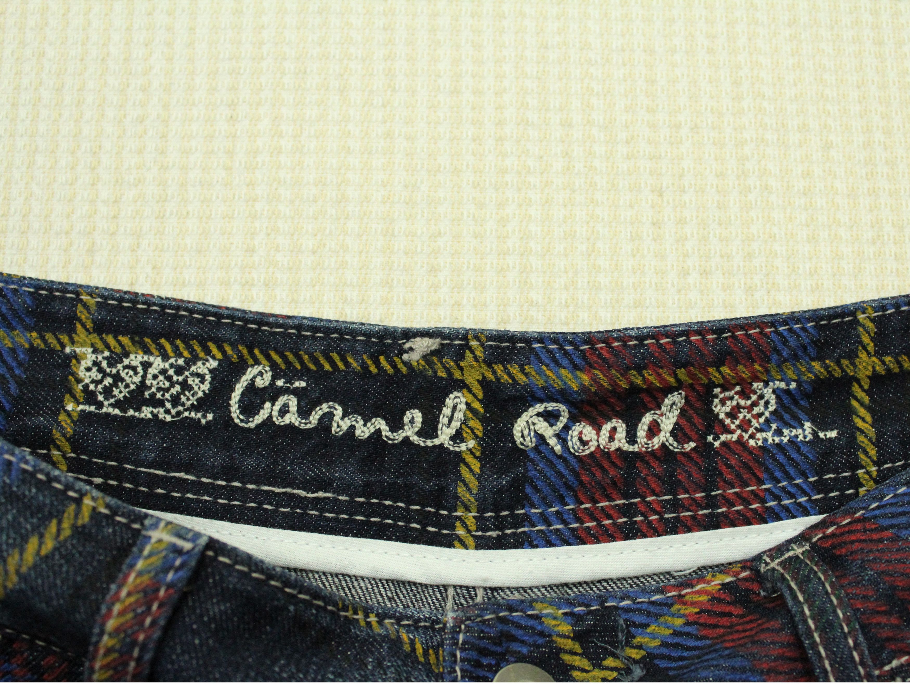 In The Attic × Japanese Brand × Tornado Mart CAMEL ROAD Denim Printed Tartan Checkered Plaid Size US 30 / EU 46 - 8 Thumbnail