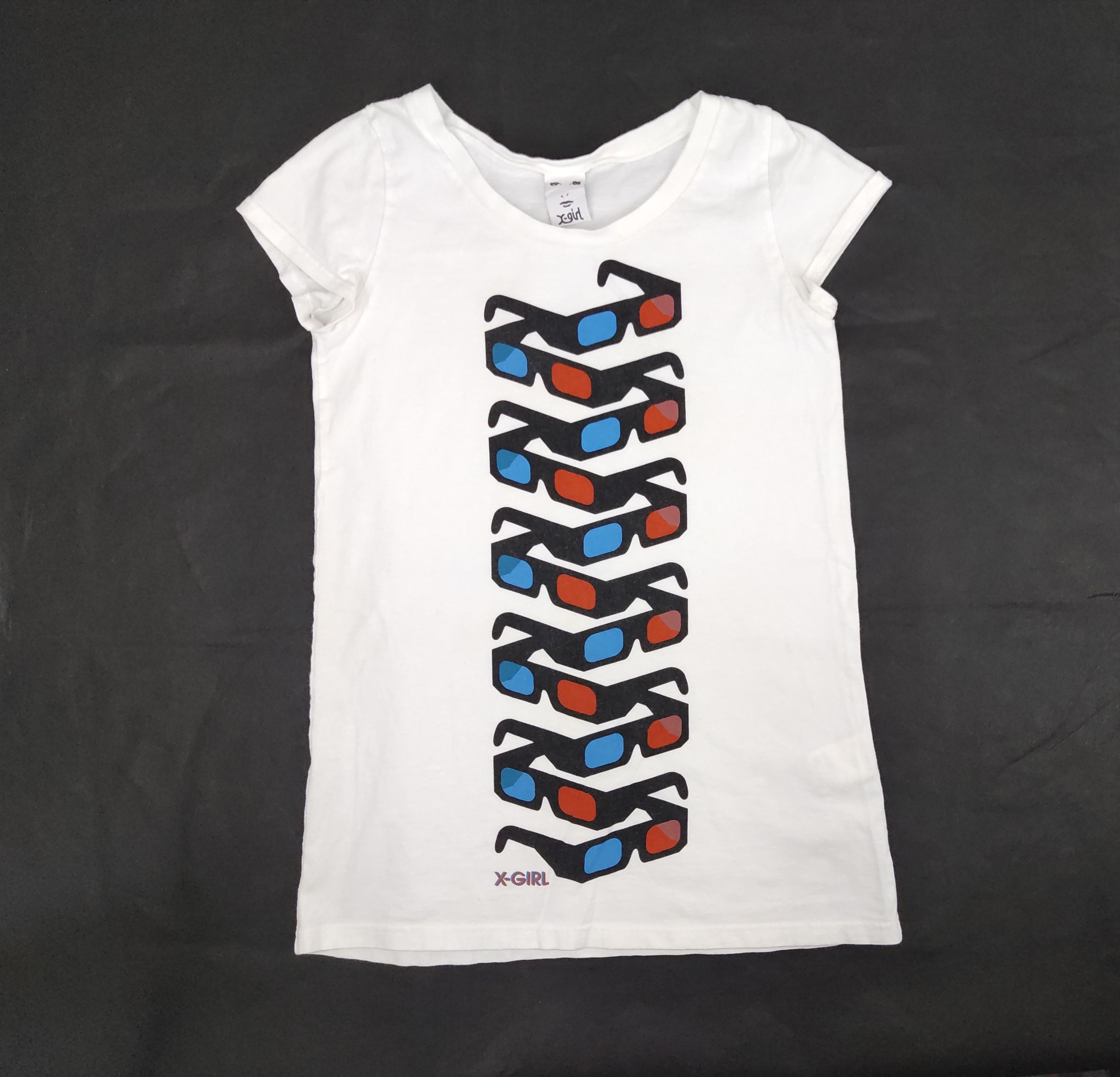 Japanese Brand Xgirl X-girl Sunglasses Art Design Eye Tag White Tee Size S / US 4 / IT 40 - 1 Thumbnail