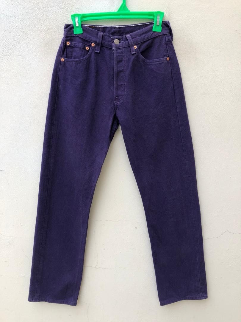Levi's × Vintage Vintage 90s Levi’s 501 Made in Usa Purple Denim Jeans Size US 28 / EU 44 - 2 Thumbnail