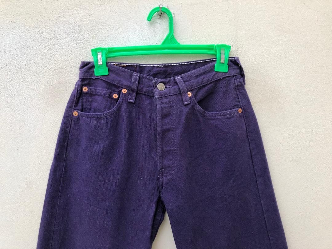 Levi's × Vintage Vintage 90s Levi’s 501 Made in Usa Purple Denim Jeans Size US 28 / EU 44 - 3 Thumbnail