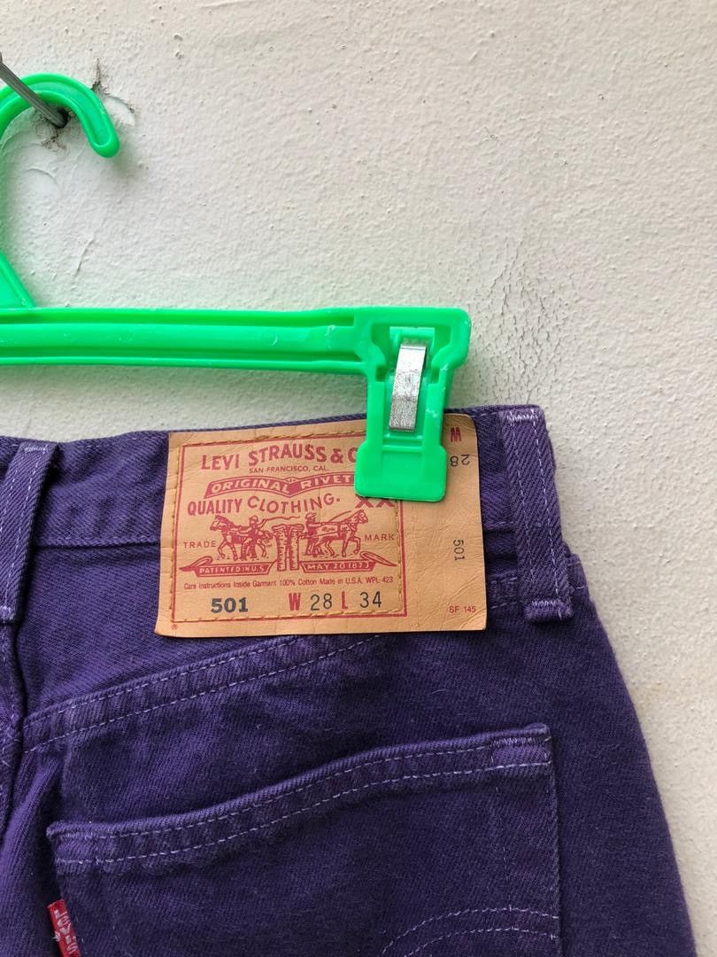 Levi's × Vintage Vintage 90s Levi’s 501 Made in Usa Purple Denim Jeans Size US 28 / EU 44 - 9 Thumbnail