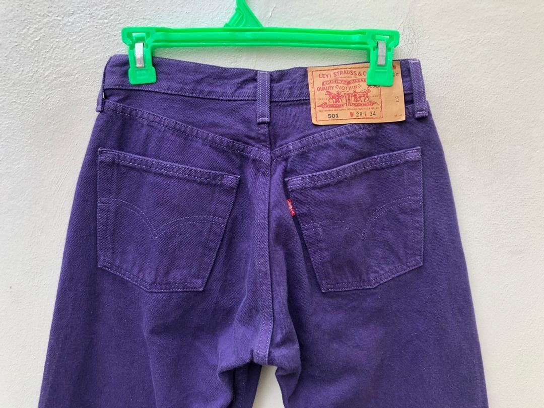 Levi's × Vintage Vintage 90s Levi’s 501 Made in Usa Purple Denim Jeans Size US 28 / EU 44 - 8 Thumbnail