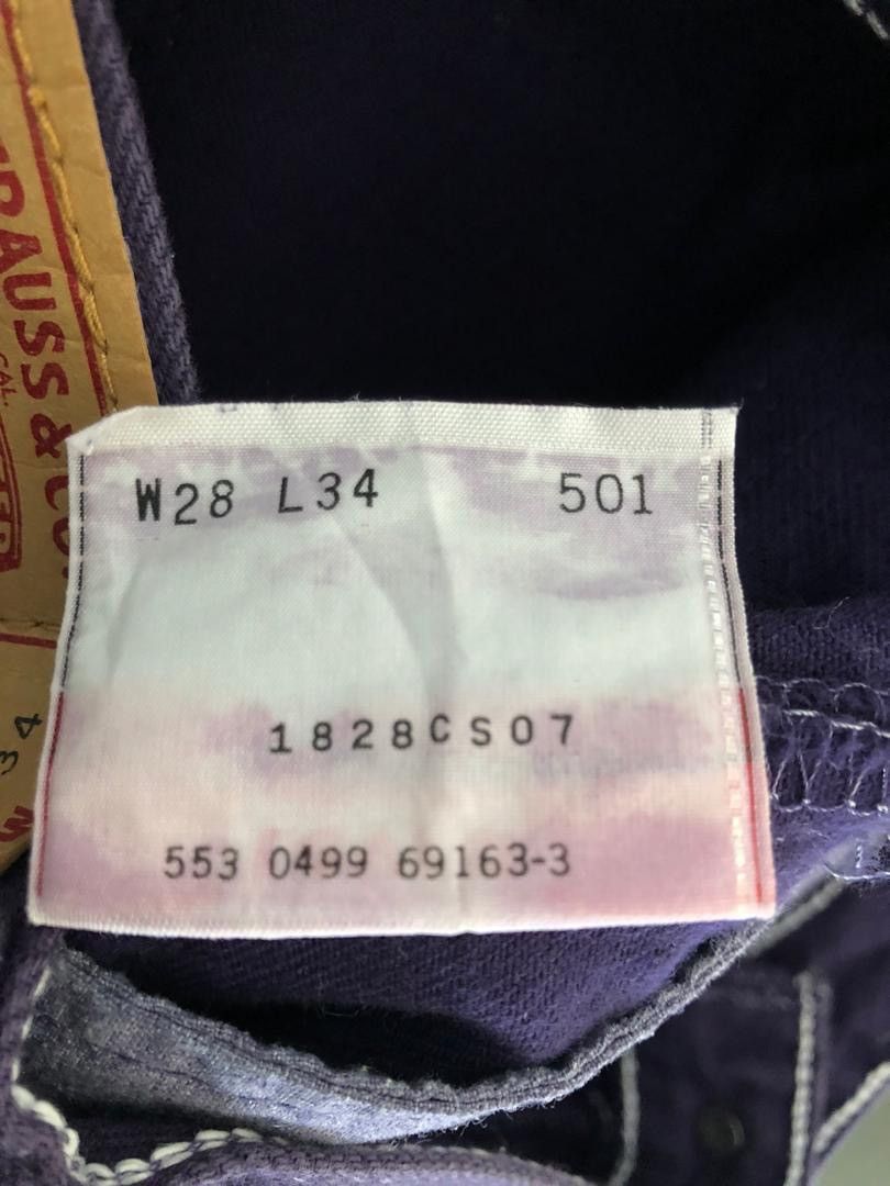 Levi's × Vintage Vintage 90s Levi’s 501 Made in Usa Purple Denim Jeans Size US 28 / EU 44 - 13 Thumbnail