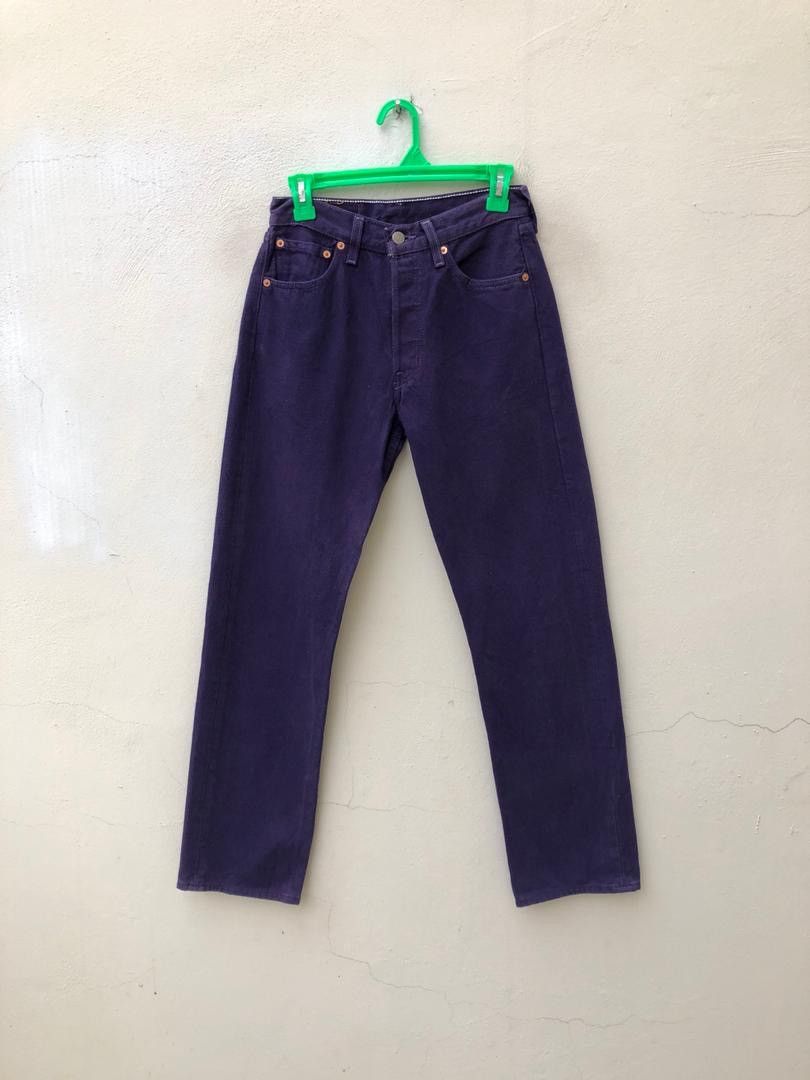 Levi's × Vintage Vintage 90s Levi’s 501 Made in Usa Purple Denim Jeans Size US 28 / EU 44 - 1 Thumbnail