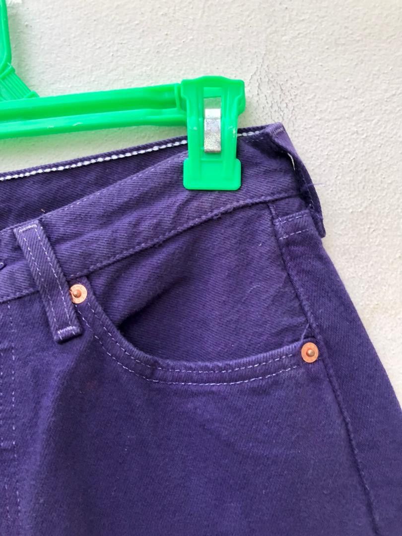 Levi's × Vintage Vintage 90s Levi’s 501 Made in Usa Purple Denim Jeans Size US 28 / EU 44 - 6 Thumbnail