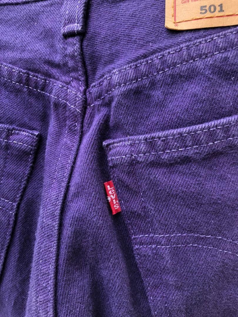 Levi's × Vintage Vintage 90s Levi’s 501 Made in Usa Purple Denim Jeans Size US 28 / EU 44 - 10 Thumbnail
