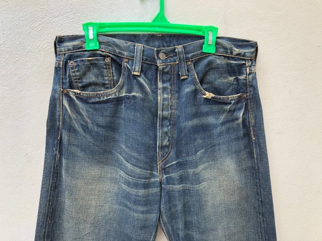 Japanese Brand × Levi's Vintage Clothing × Vintage Vintage Japan LVC Levi’s 501XX E Distressed Selvedge Denim Size US 34 / EU 50 - 2 Thumbnail