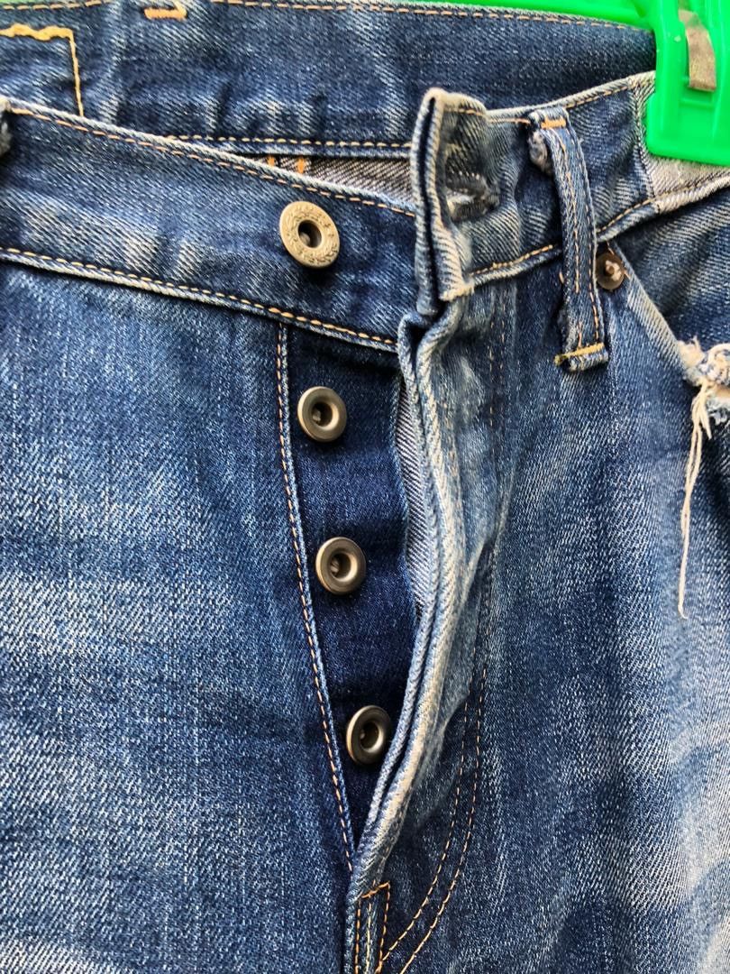 Japanese Brand × Levi's Vintage Clothing × Vintage Vintage LVC Japan Levi’s S501XX E Ripped Selvedge Size US 33 - 14 Thumbnail