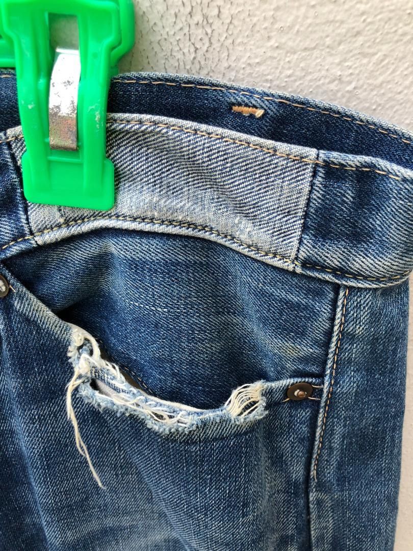 Japanese Brand × Levi's Vintage Clothing × Vintage Vintage LVC Japan Levi’s S501XX E Ripped Selvedge Size US 33 - 13 Thumbnail