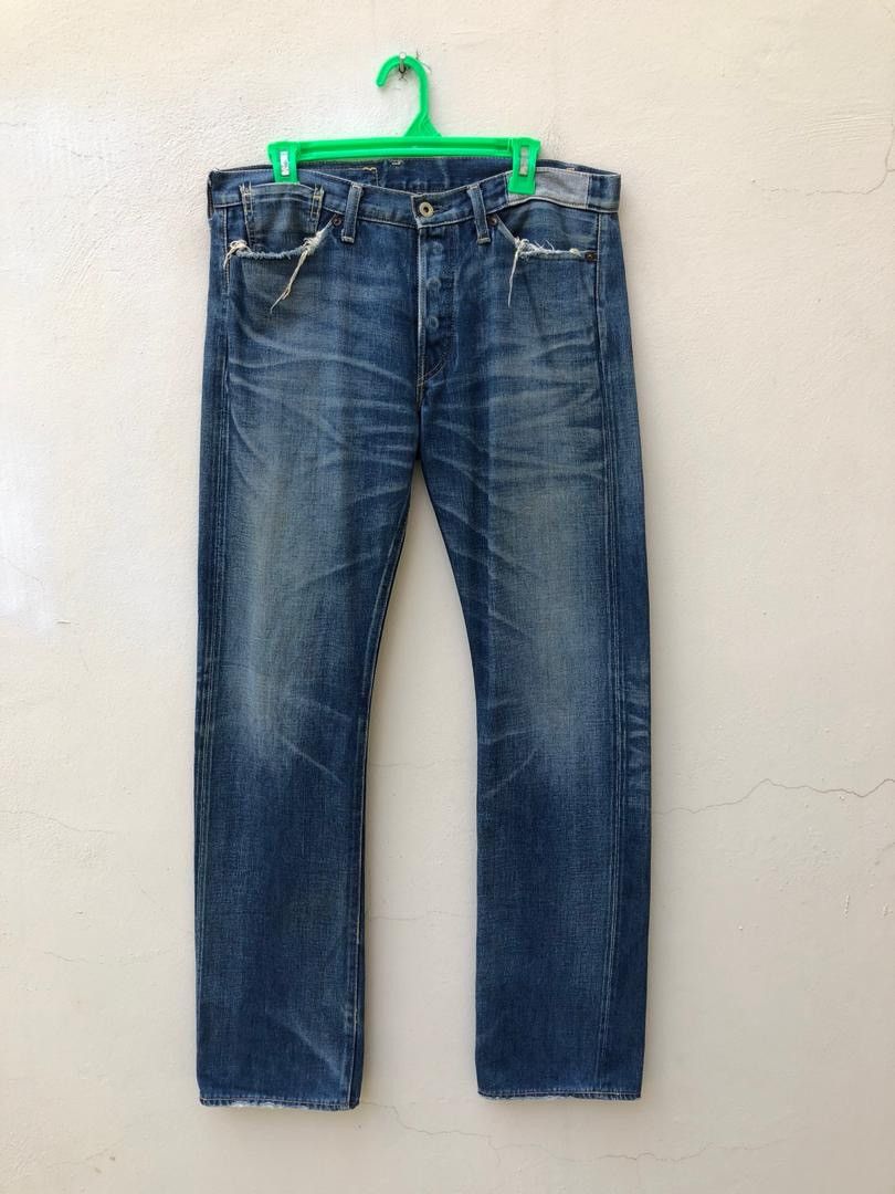 Japanese Brand × Levi's Vintage Clothing × Vintage Vintage LVC Japan Levi’s S501XX E Ripped Selvedge Size US 33 - 10 Thumbnail