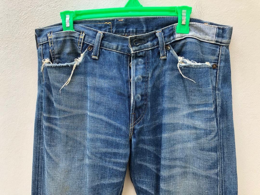 Japanese Brand × Levi's Vintage Clothing × Vintage Vintage LVC Japan Levi’s S501XX E Ripped Selvedge Size US 33 - 11 Thumbnail