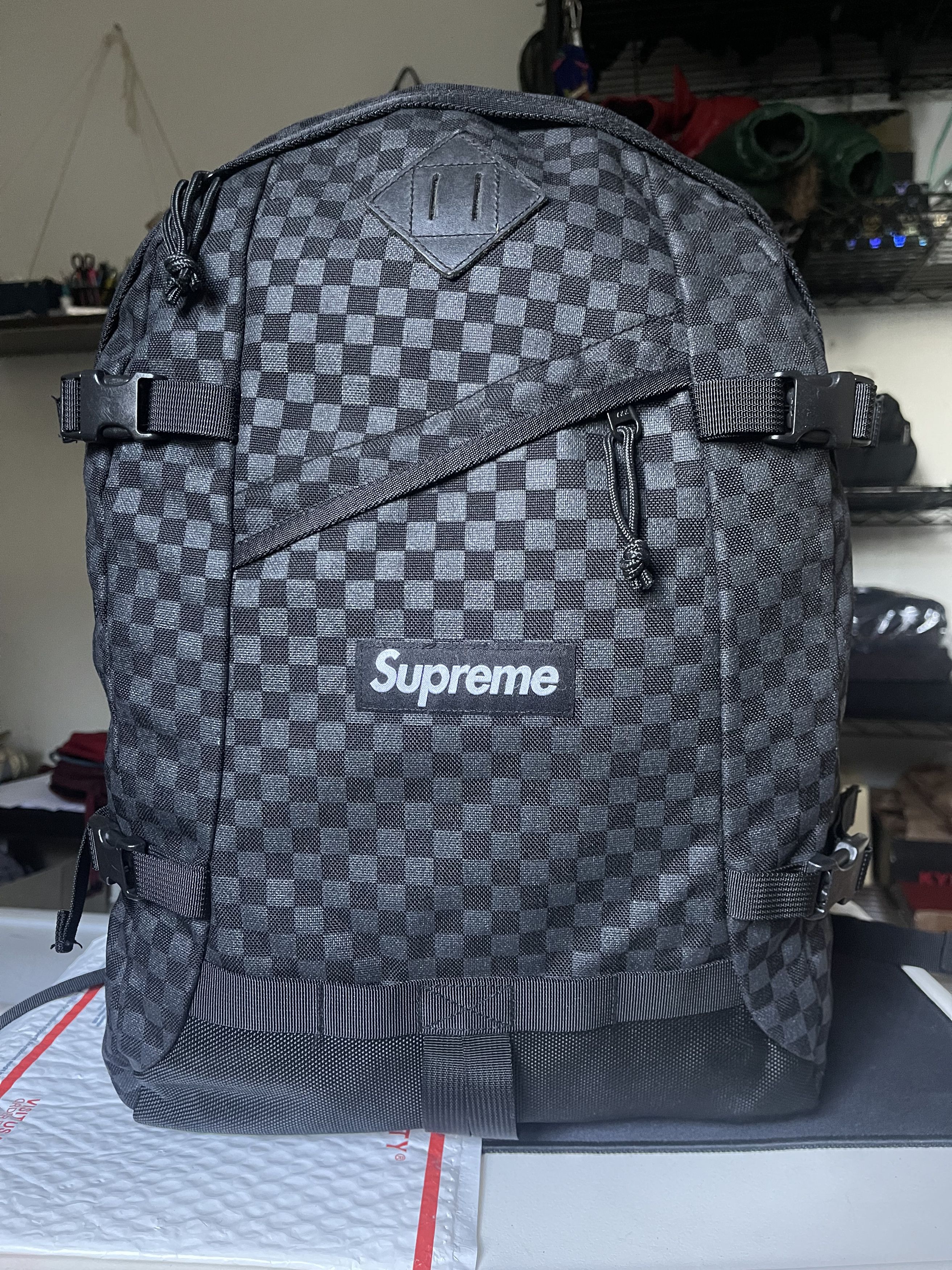 supreme checkered backpack