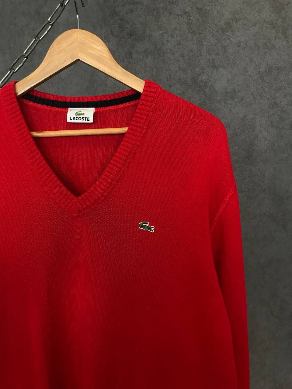 Lacoste Lacoste vintage v neck red sweatshirt Size US L / EU 52-54 / 3 - 2 Thumbnail
