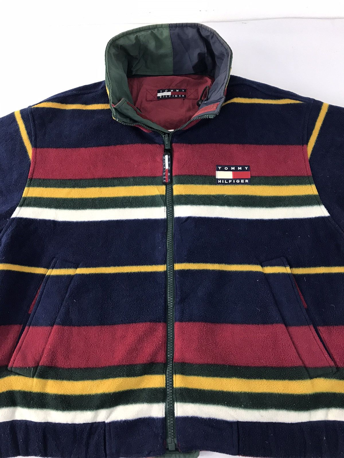 Tommy Hilfiger Tommy Hilfiger Wool Color Block Jacket Zipper Size US L / EU 52-54 / 3 - 3 Thumbnail
