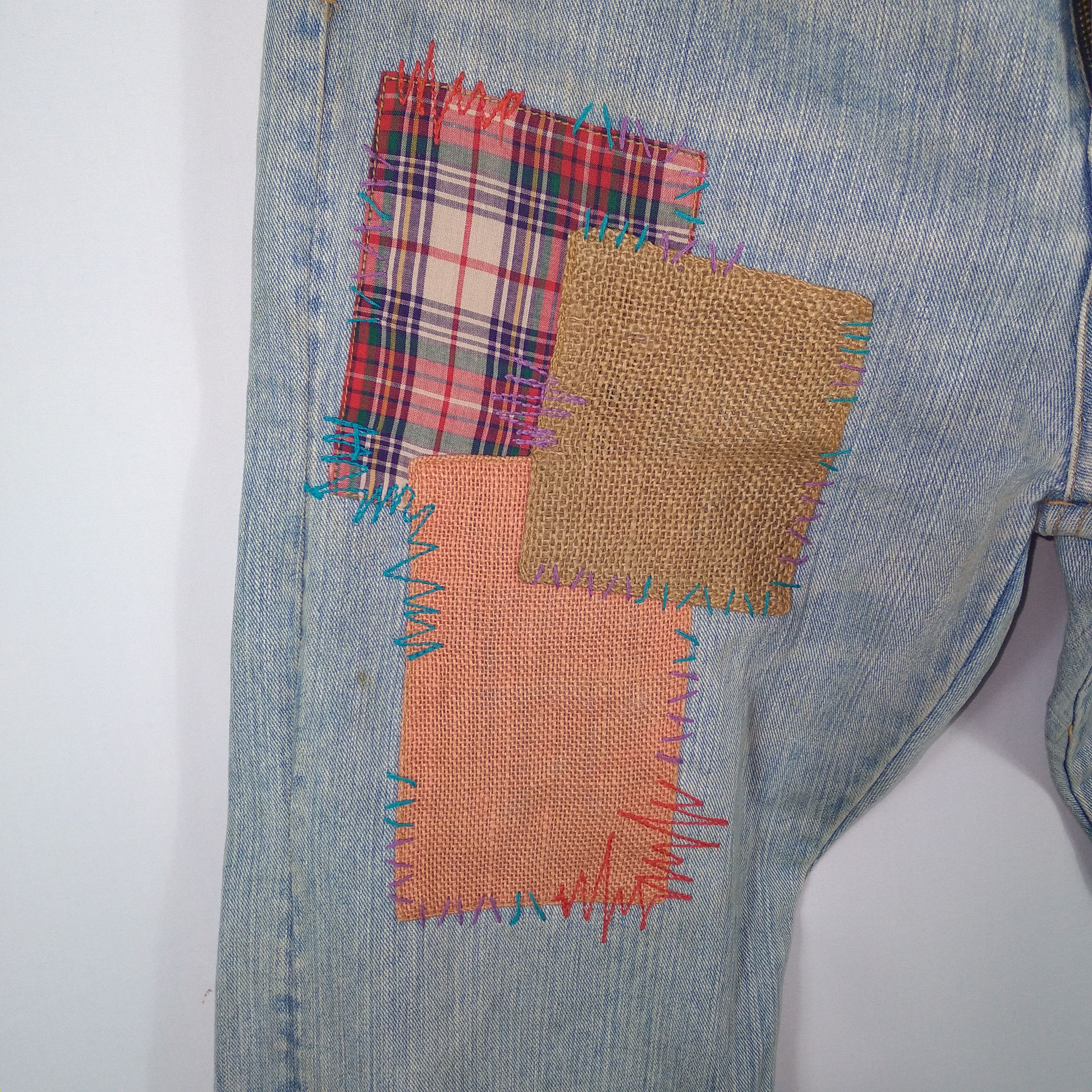Body Glove × Vintage Vintage Body Glove Patchwork Punk Style Distressed Denim Size US 34 / EU 50 - 5 Thumbnail