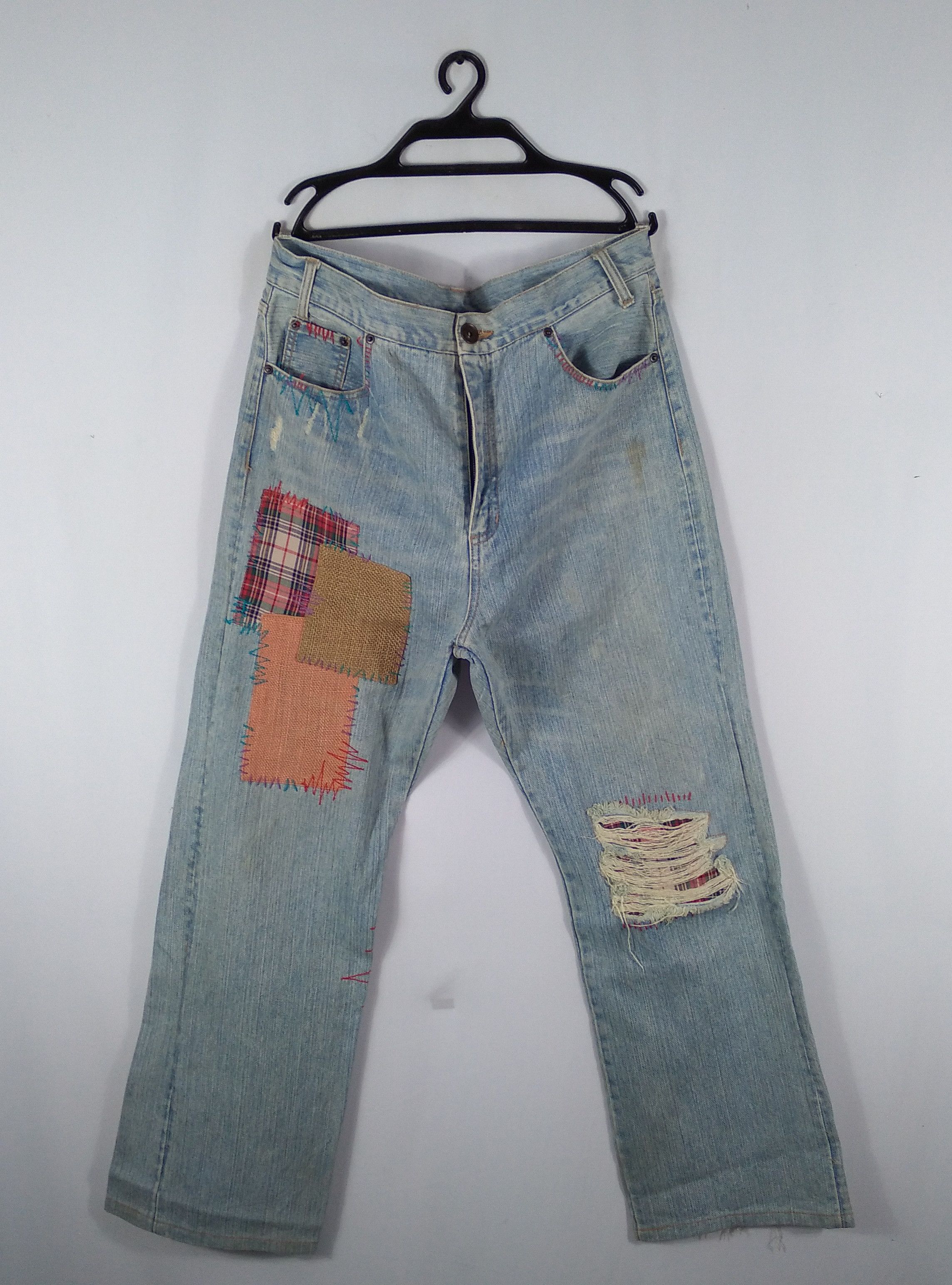 Body Glove × Vintage Vintage Body Glove Patchwork Punk Style Distressed Denim Size US 34 / EU 50 - 2 Thumbnail
