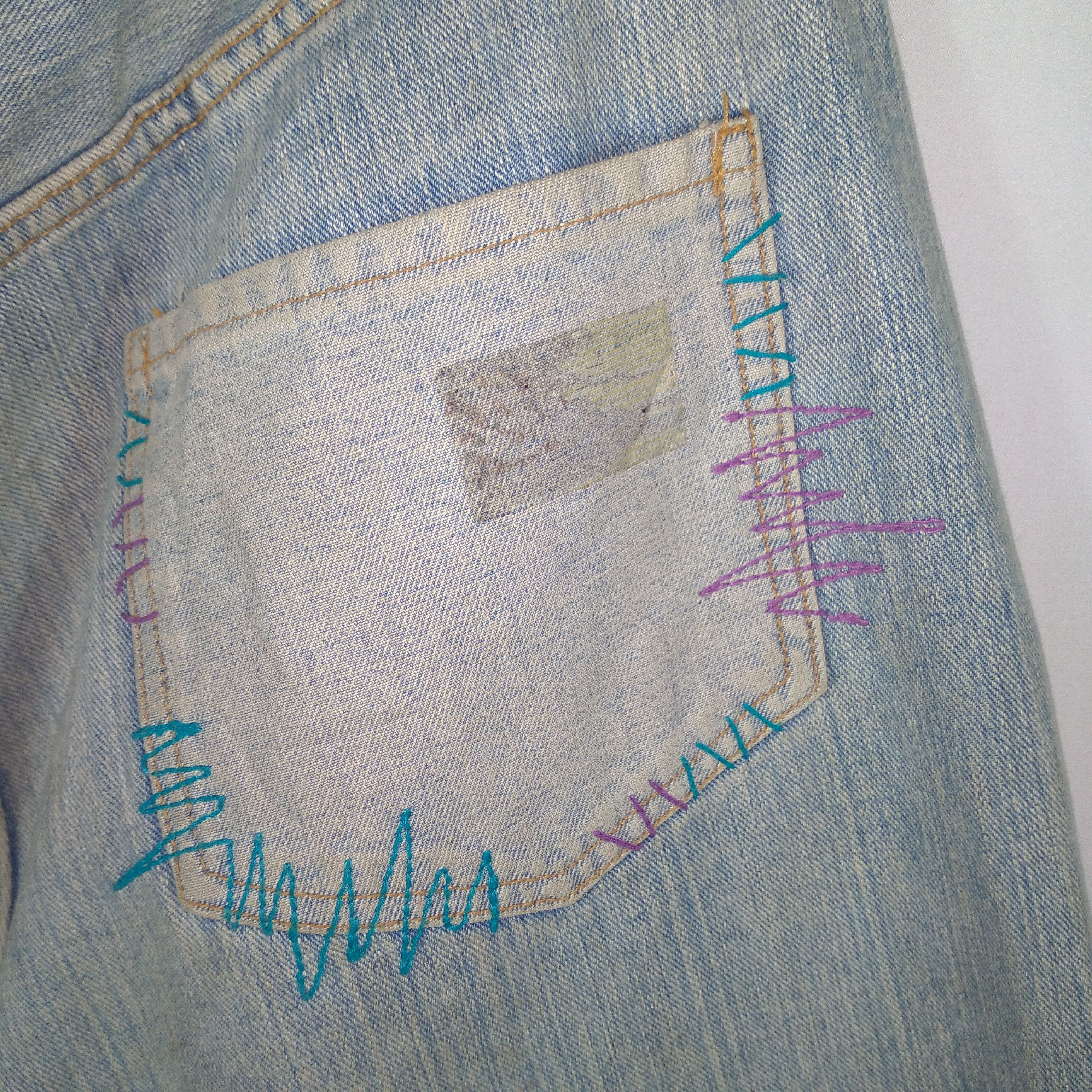 Body Glove × Vintage Vintage Body Glove Patchwork Punk Style Distressed Denim Size US 34 / EU 50 - 12 Thumbnail