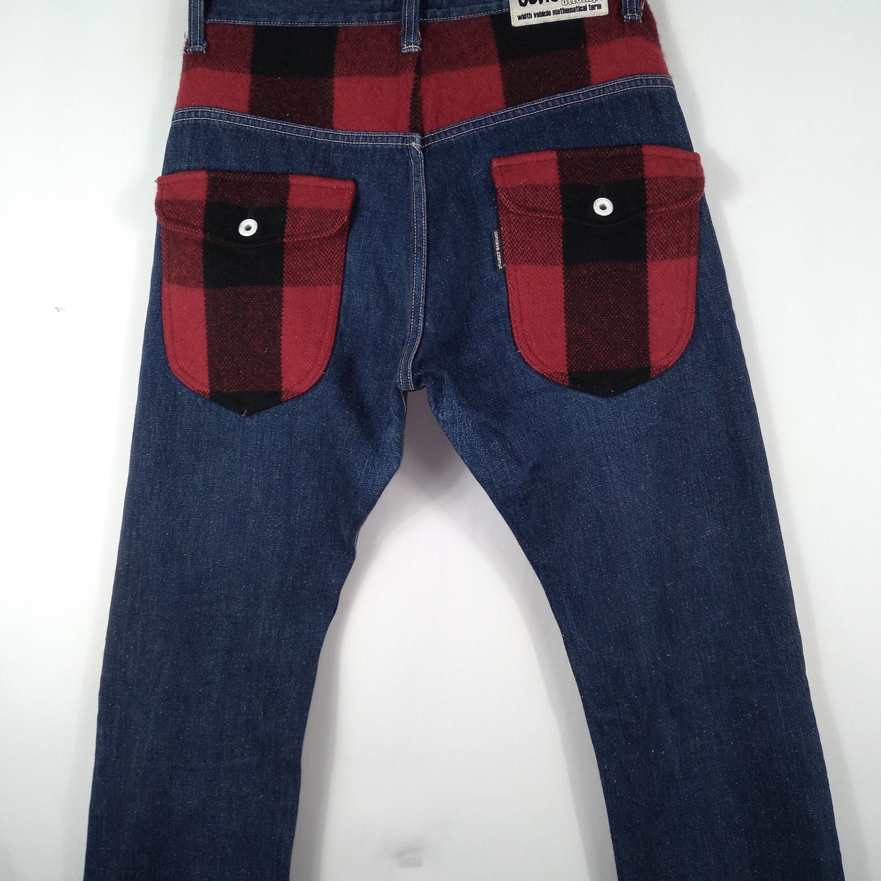 Japanese Brand × Vintage Concave Attempt Tartan Style Button Pocket Denim Jeans Size US 32 / EU 48 - 11 Thumbnail