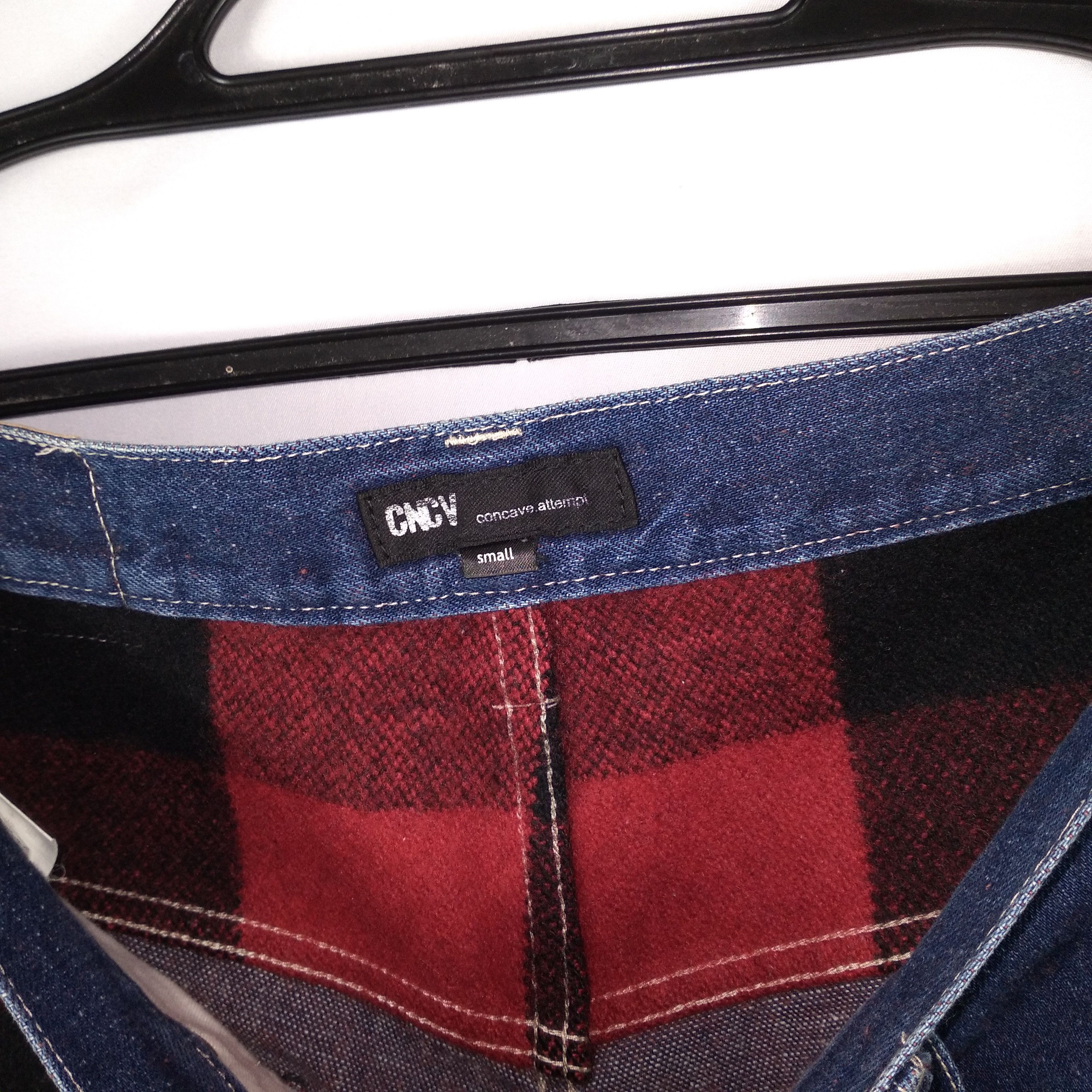 Japanese Brand × Vintage Concave Attempt Tartan Style Button Pocket Denim Jeans Size US 32 / EU 48 - 16 Thumbnail