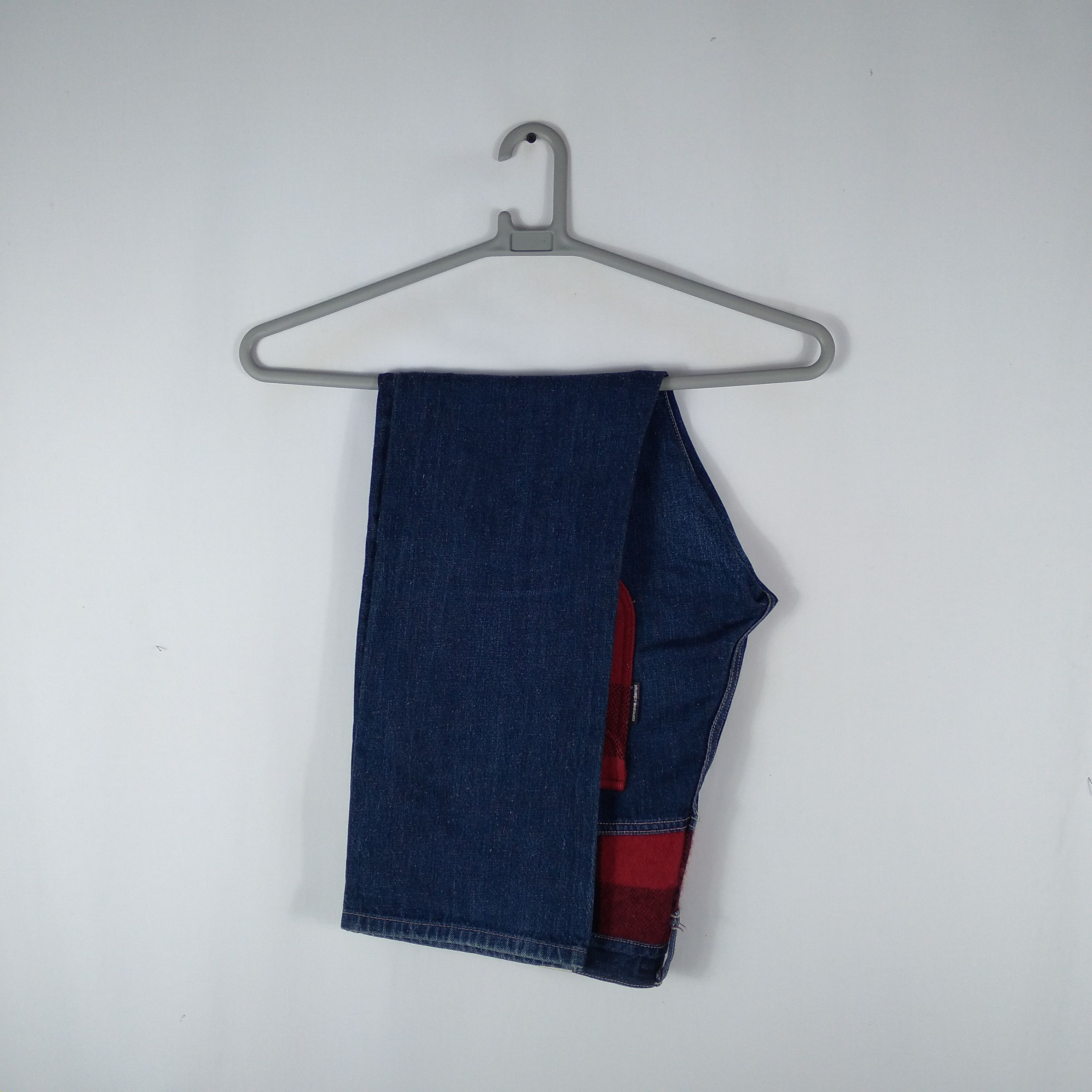Japanese Brand × Vintage Concave Attempt Tartan Style Button Pocket Denim Jeans Size US 32 / EU 48 - 1 Thumbnail