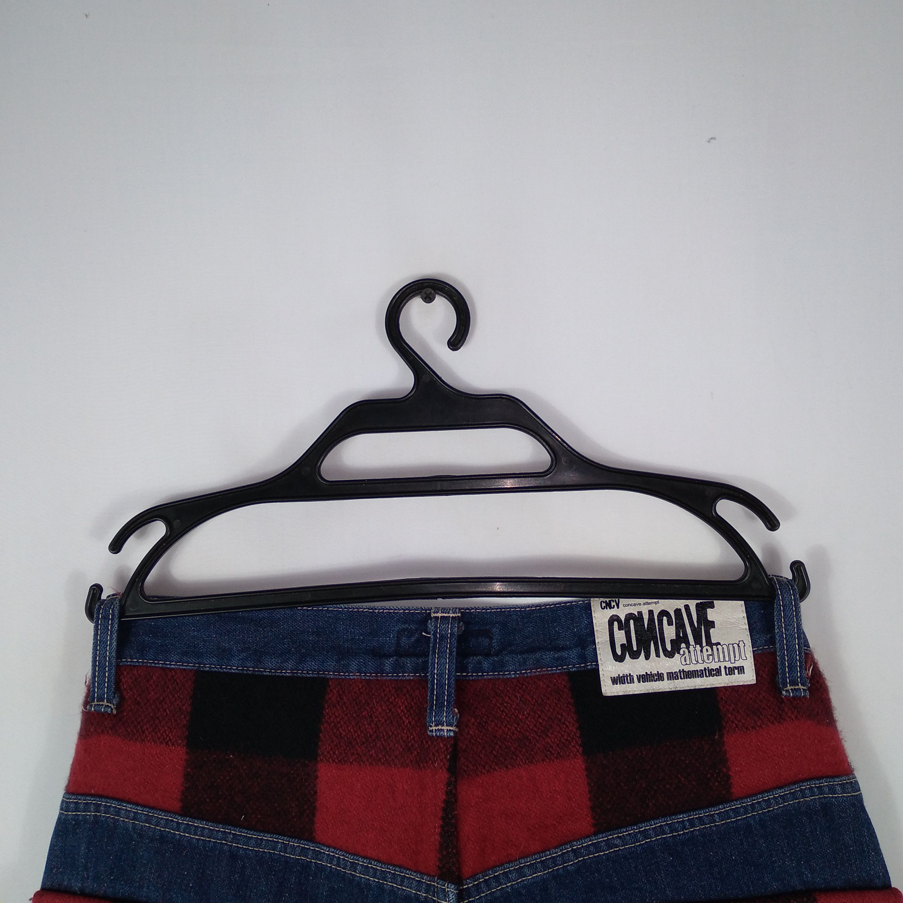 Japanese Brand × Vintage Concave Attempt Tartan Style Button Pocket Denim Jeans Size US 32 / EU 48 - 9 Thumbnail