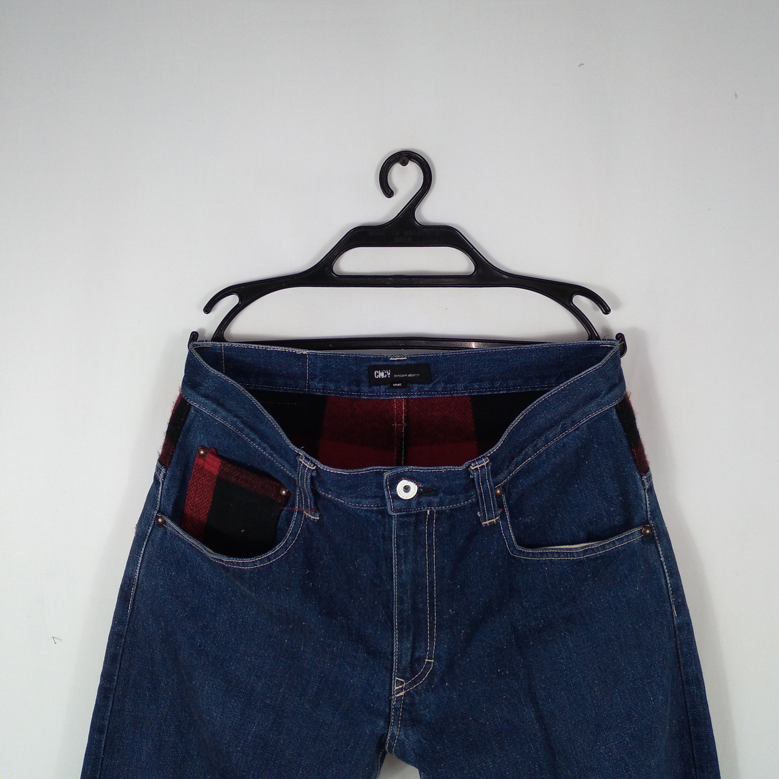 Japanese Brand × Vintage Concave Attempt Tartan Style Button Pocket Denim Jeans Size US 32 / EU 48 - 4 Thumbnail