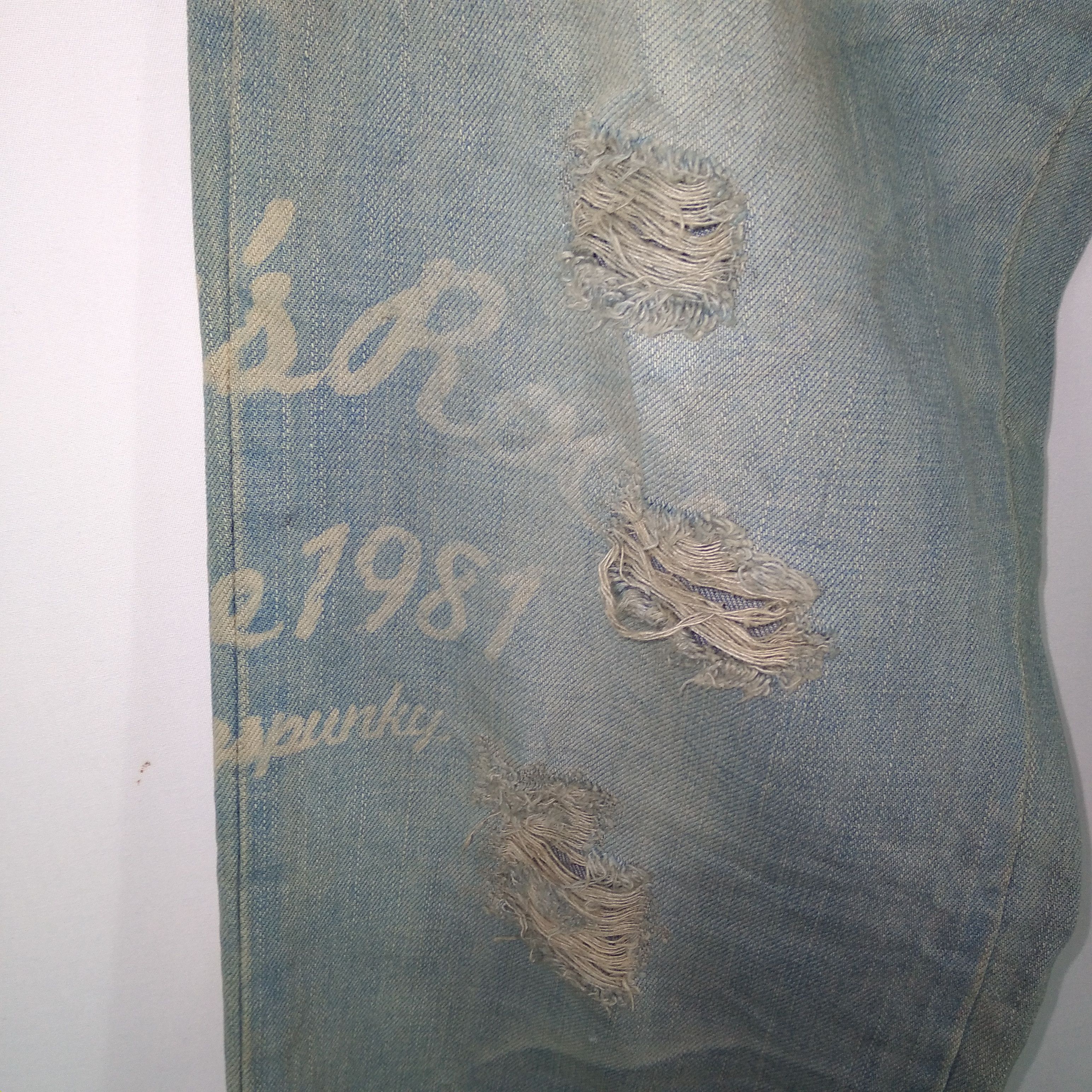 Japanese Brand × Vintage Vintage Buzzspunky Patchwork Punk Style Denim Jeans Size US 31 - 5 Thumbnail