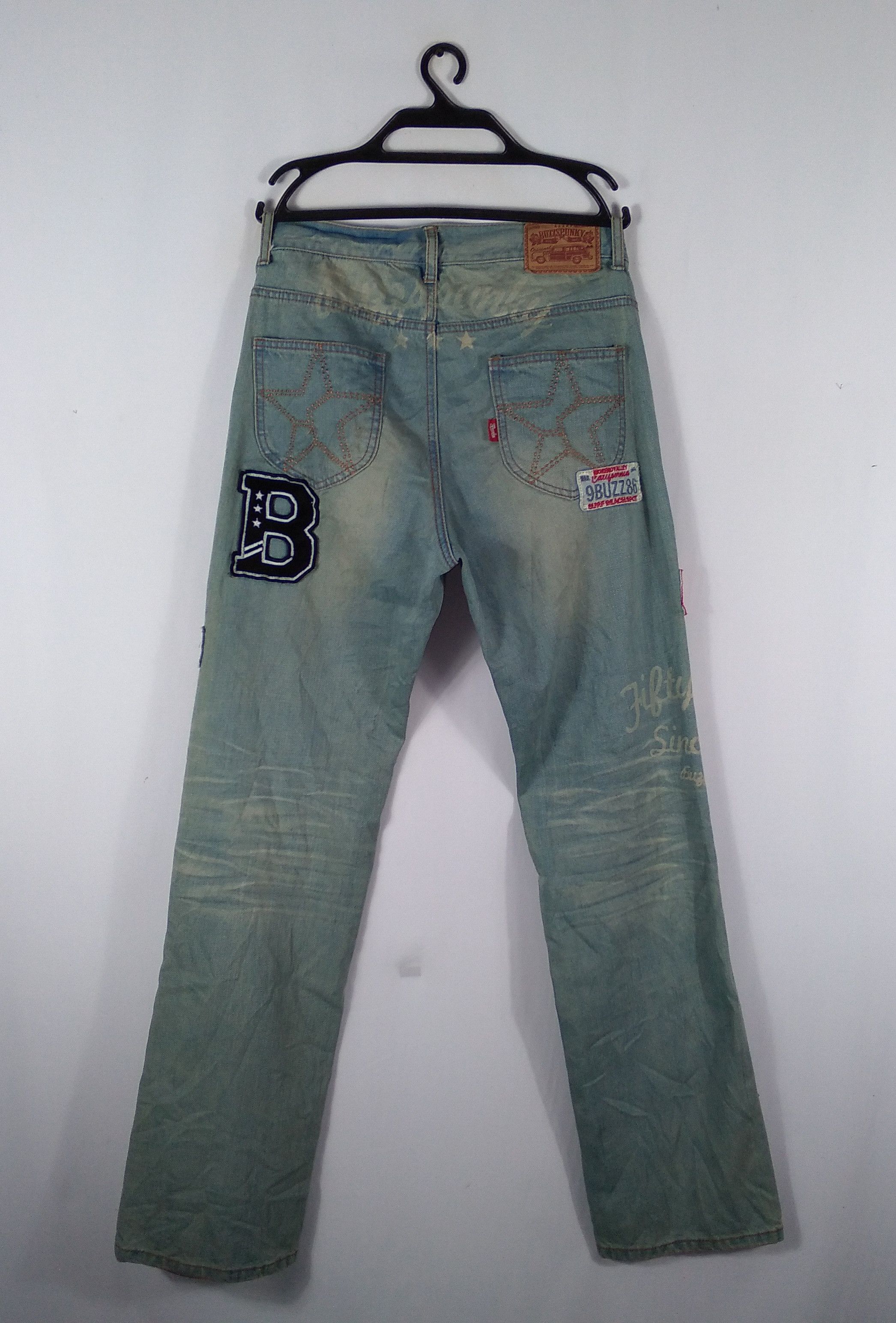 Japanese Brand × Vintage Vintage Buzzspunky Patchwork Punk Style Denim Jeans Size US 31 - 12 Thumbnail