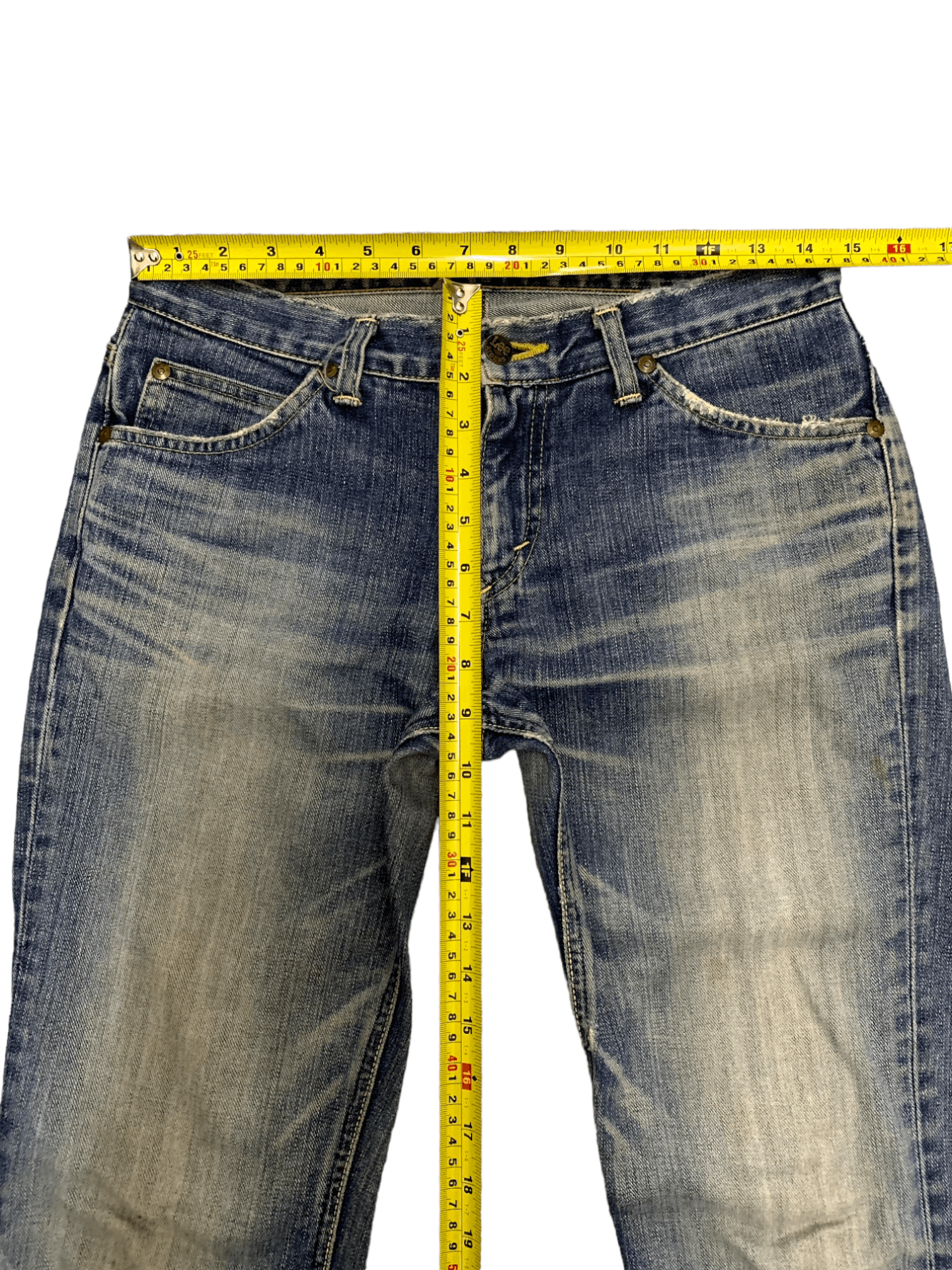 Lee Vintage 90s Japanese Lee Riders Blue Wash Flare Jeans 30x26 Size US 30 / EU 46 - 12 Thumbnail