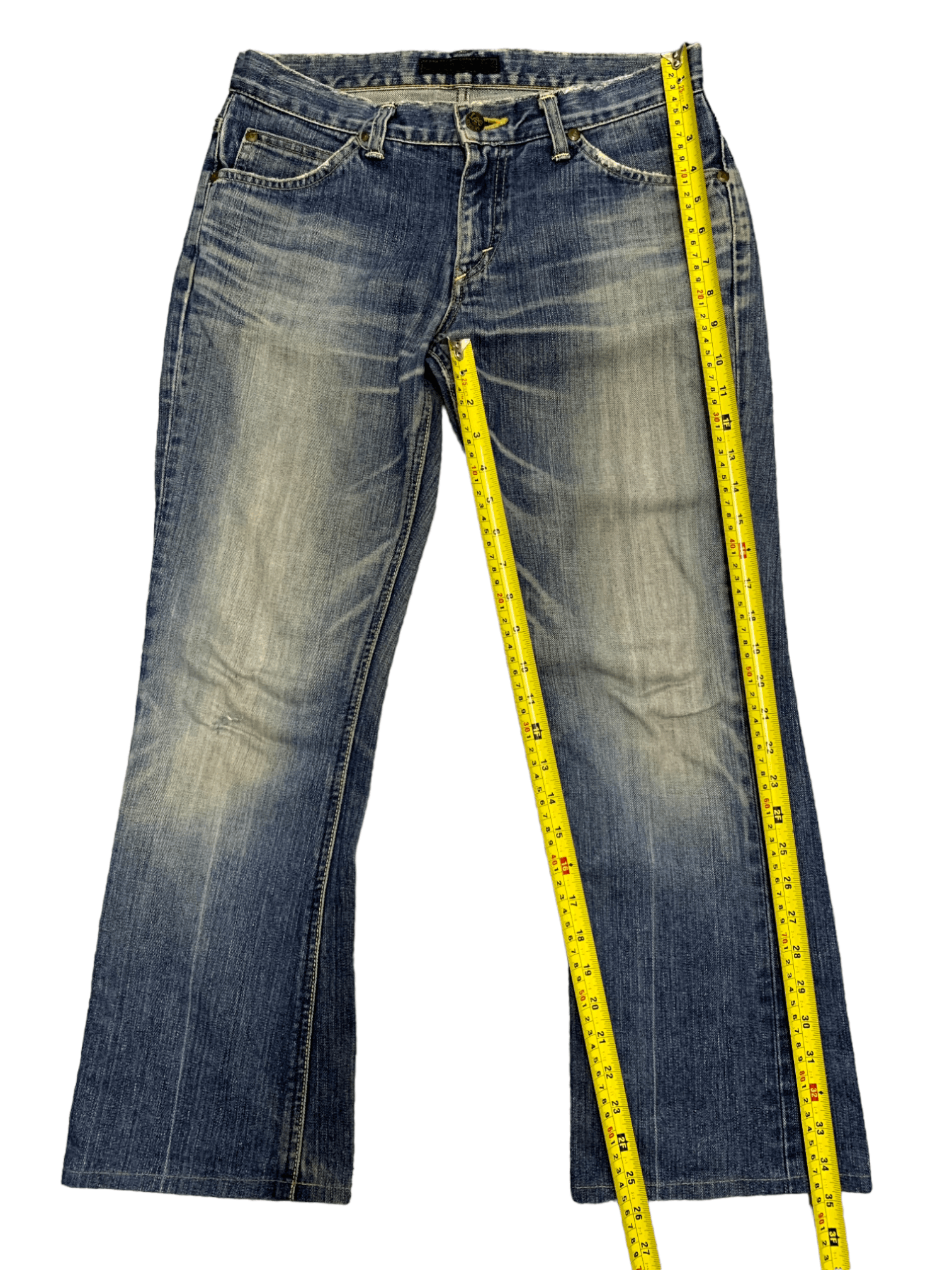 Lee Vintage 90s Japanese Lee Riders Blue Wash Flare Jeans 30x26 Size US 30 / EU 46 - 13 Thumbnail