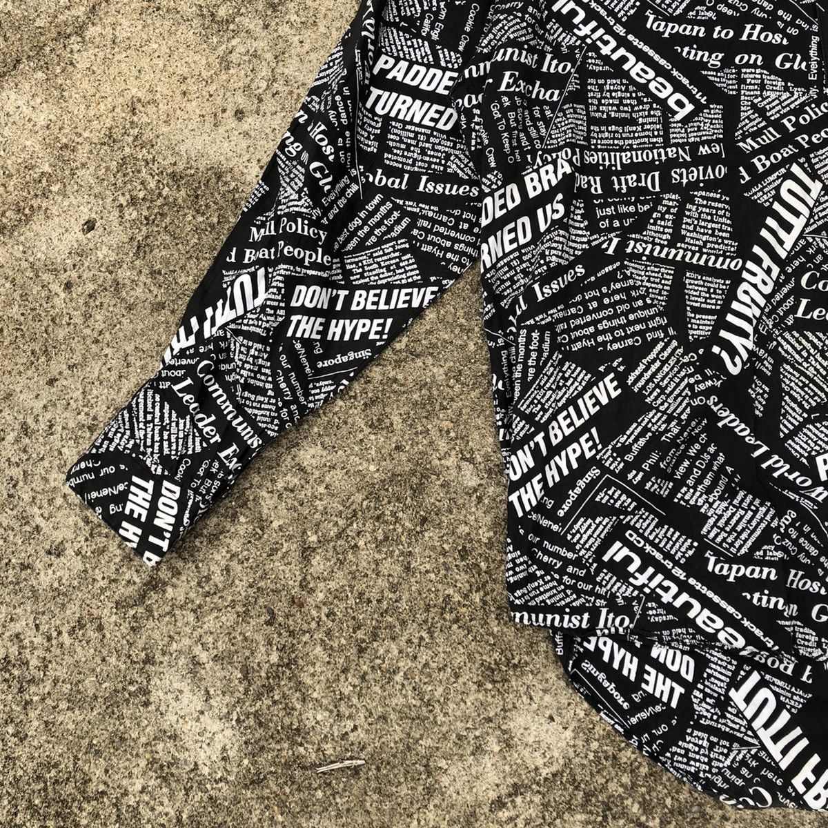 Japanese Brand × Vintage Rare Vintage Bright Light Newspaper Punk Styles Button Shirt Size US L / EU 52-54 / 3 - 9 Thumbnail