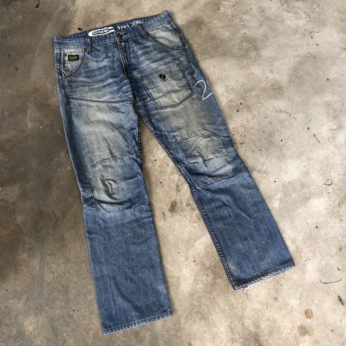 G-Star × Japanese Brand 🔥Rare🔥20 Years Of G Star 3301 Double Knee Distressed Denim Size US 34 / EU 50 - 1 Thumbnail