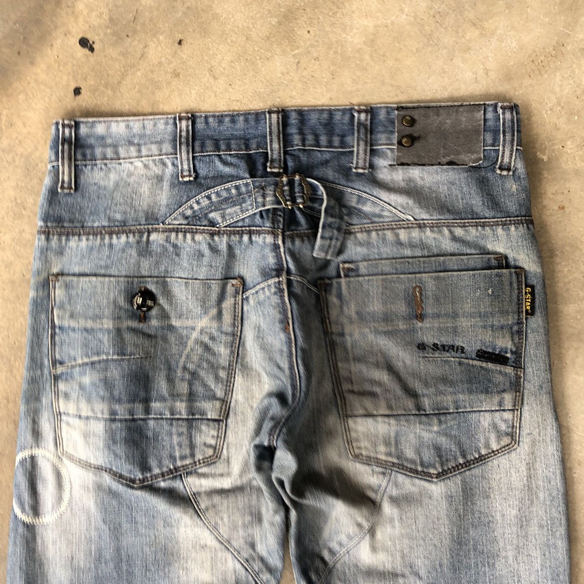 G-Star × Japanese Brand 🔥Rare🔥20 Years Of G Star 3301 Double Knee Distressed Denim Size US 34 / EU 50 - 6 Thumbnail